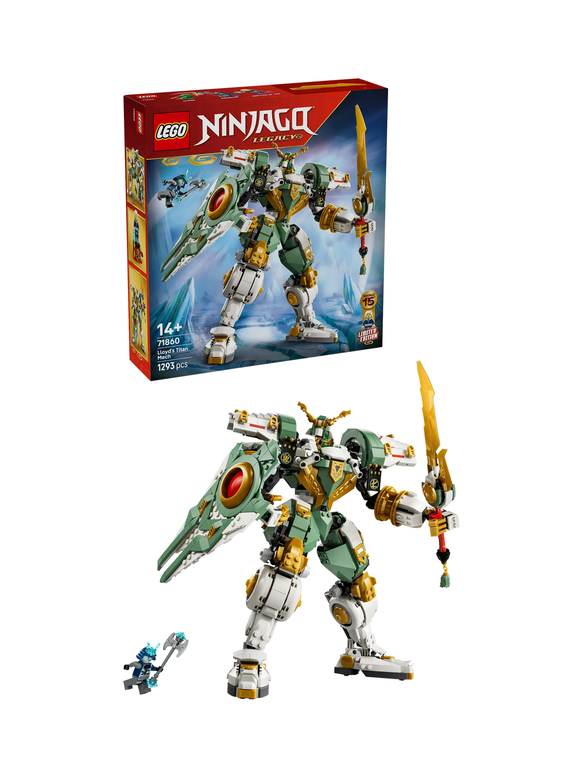 LEGO Ninjago Lloyd's Titan Mech building set 1293 pieces, UK version