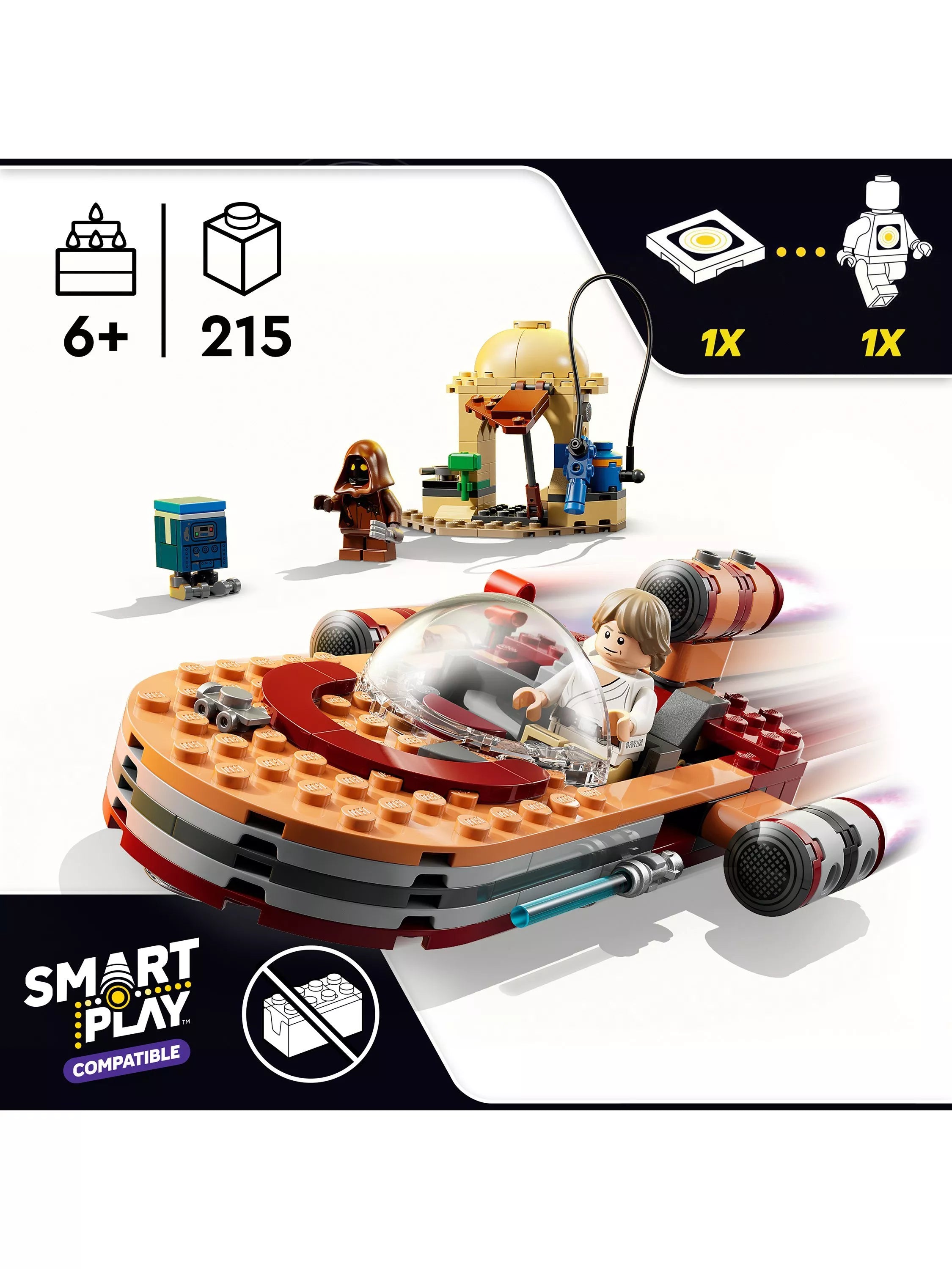 LEGO Star Wars SMART Play Landspeeder set 215 pieces (British brand)
