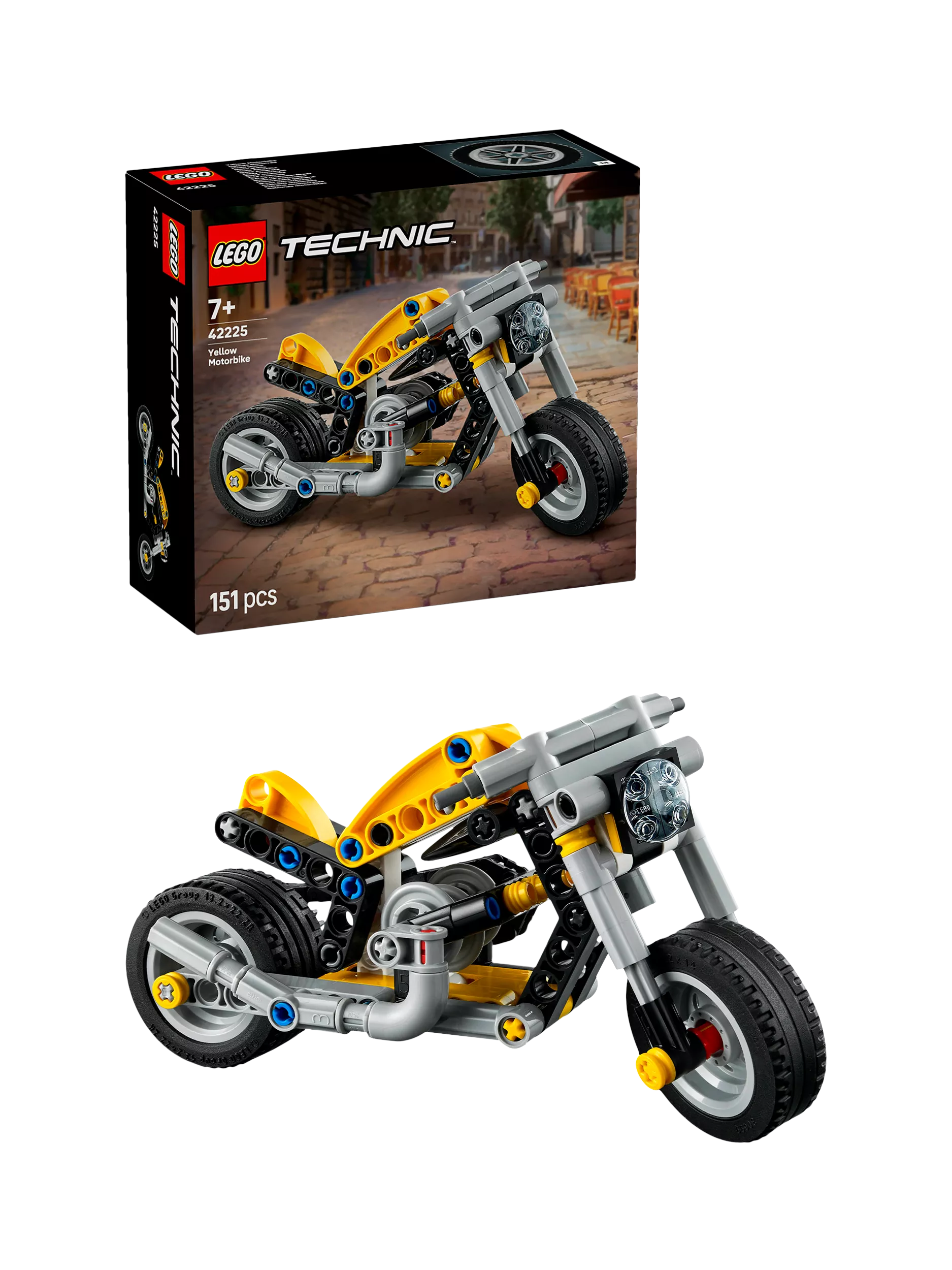 LEGO Technic Yellow Motorbike 151 piece set - British product