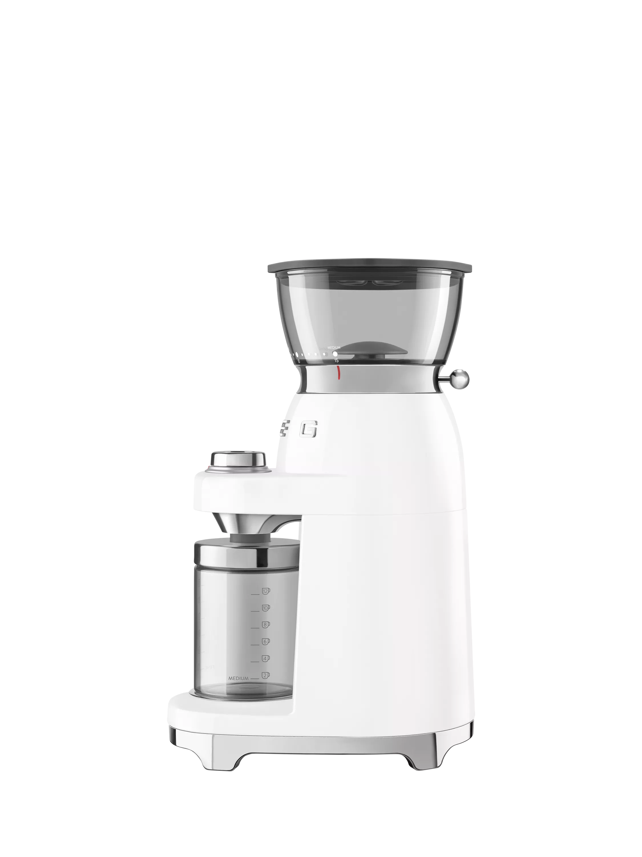 Smeg coffee grinder in white, imported from the UK