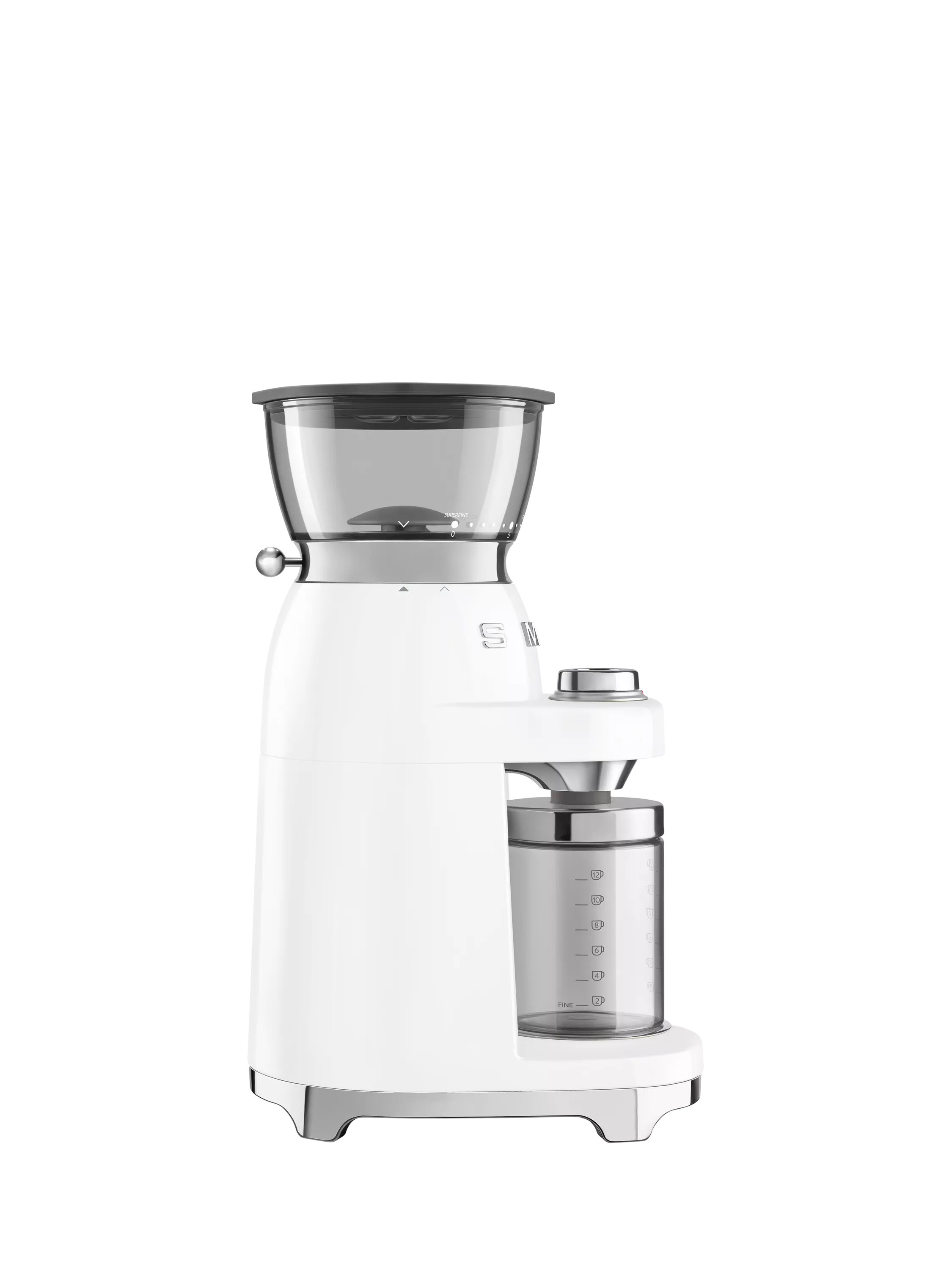 Smeg coffee grinder in white, imported from the UK
