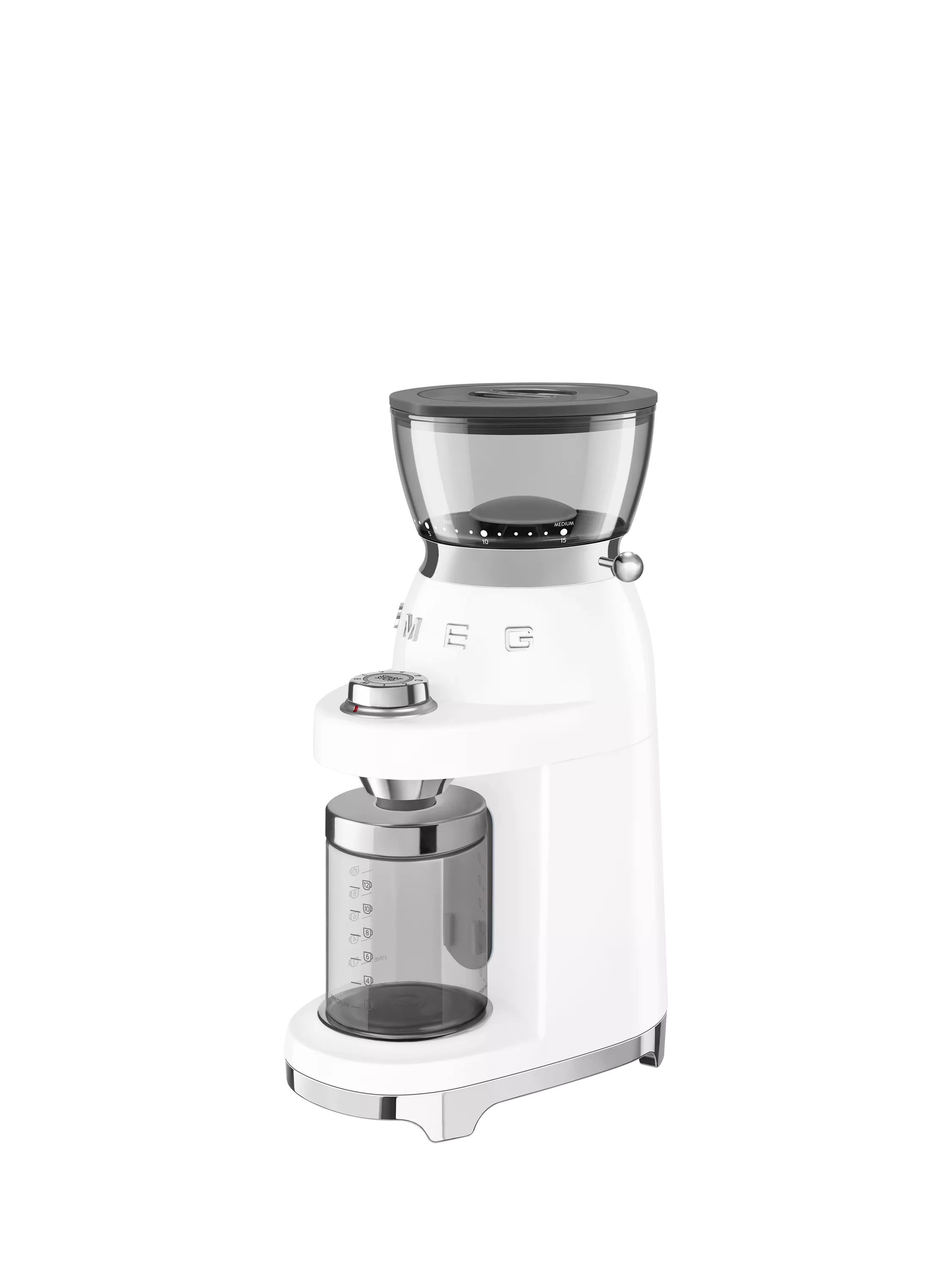 Smeg coffee grinder in white, imported from the UK