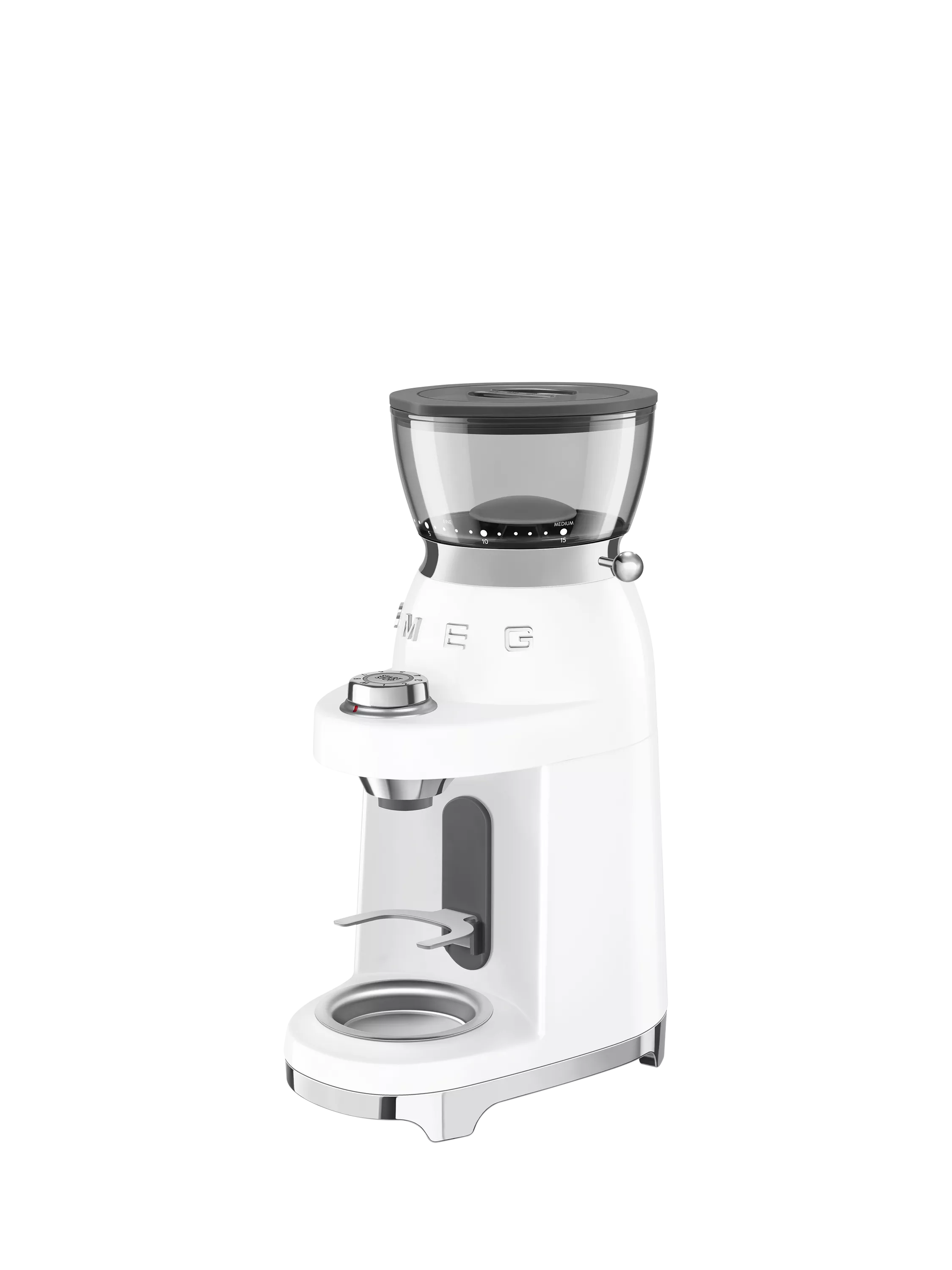 Smeg coffee grinder in white, imported from the UK