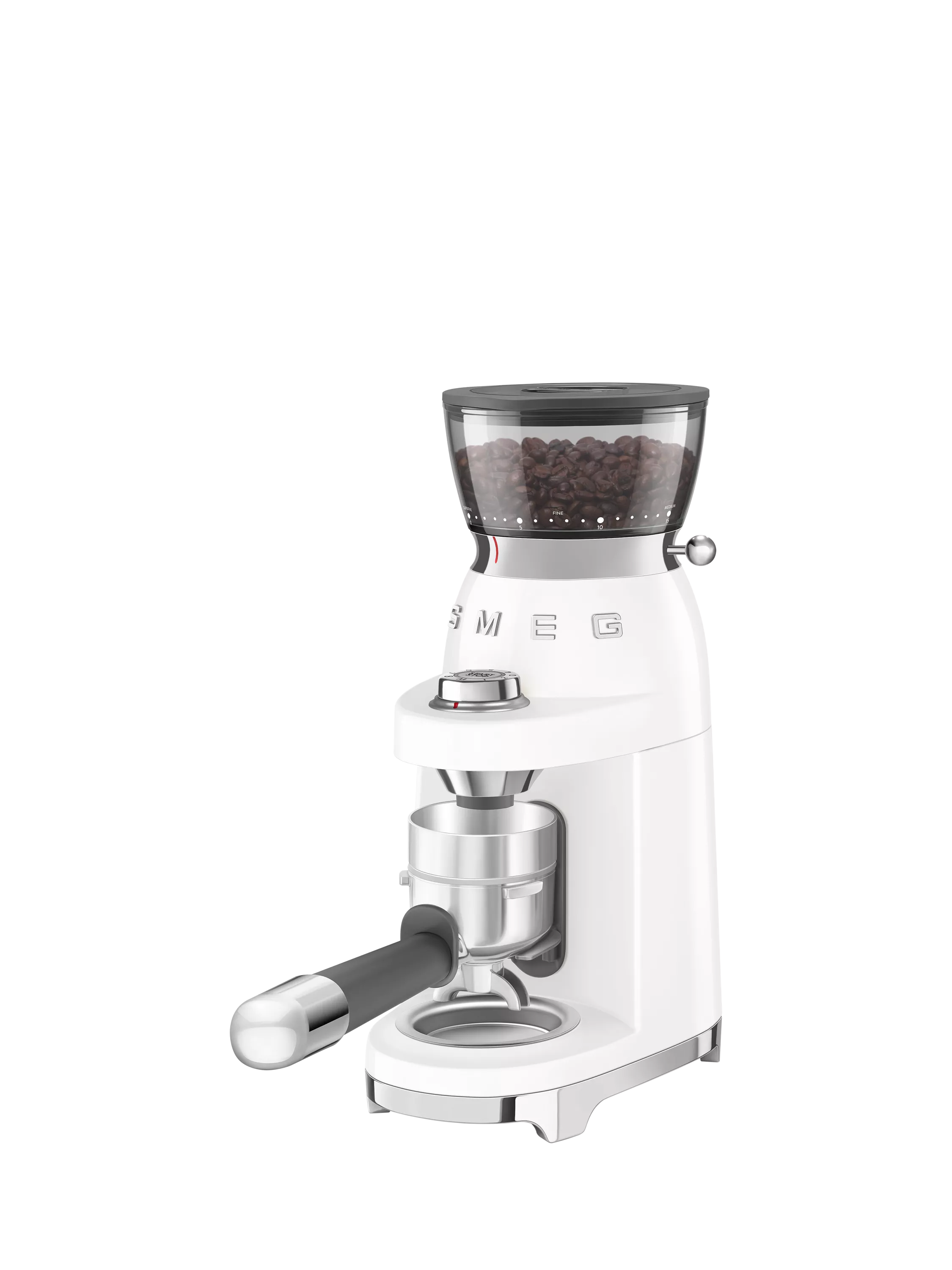 Smeg coffee grinder in white, imported from the UK