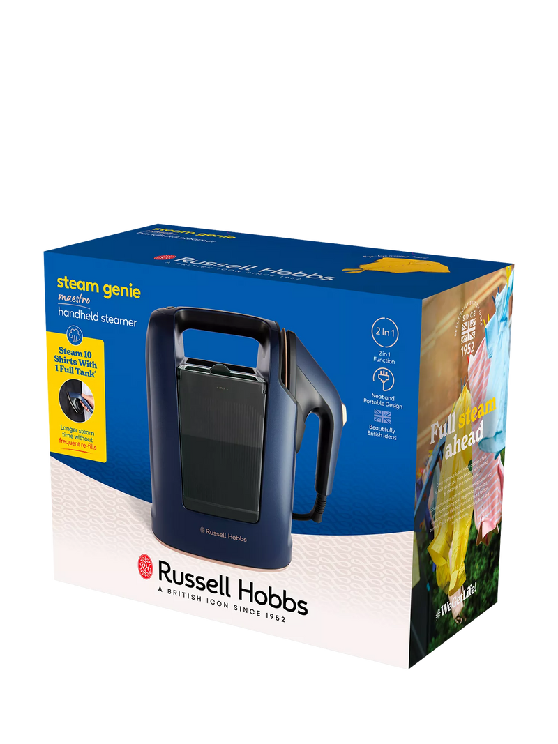Russell Hobbs Steam Genie Maestro handheld steamer in Blue - British product
