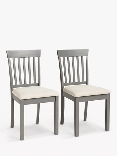 John Lewis John Lewis Wilton Slatted Dining Chair Grey Set of 2- Buy online at McGrocer