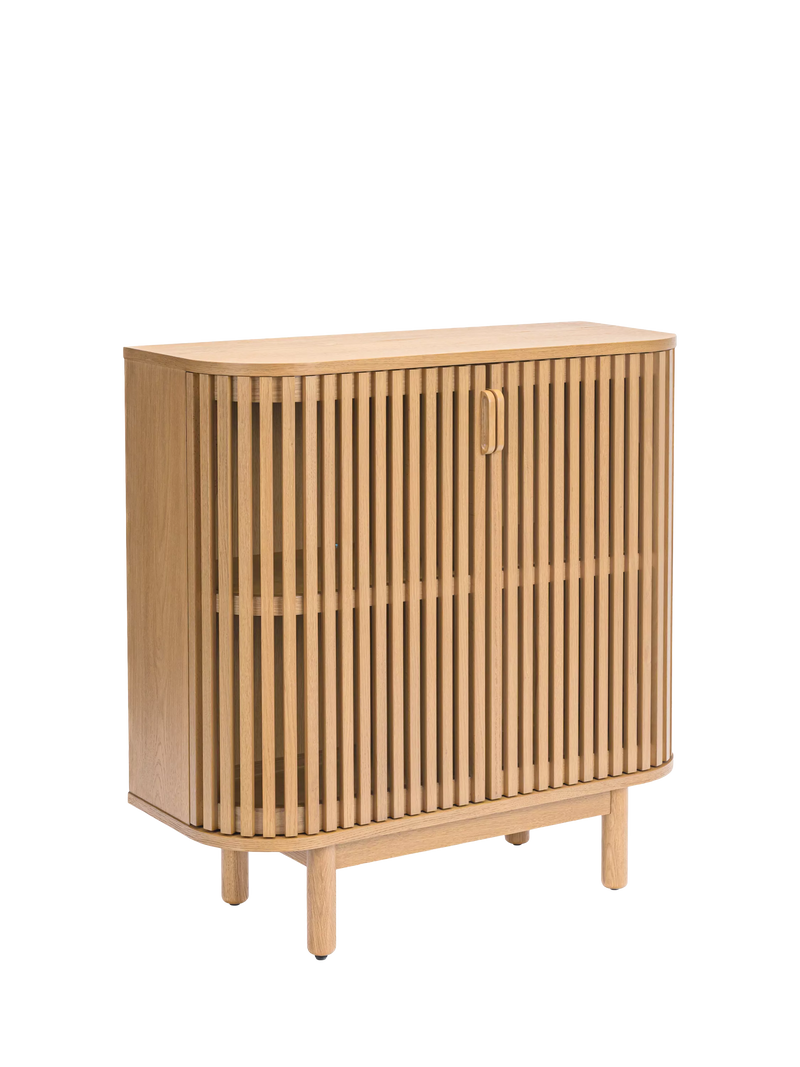 John Lewis Slatted II 2 door cabinet natural oak veneer (British brand)