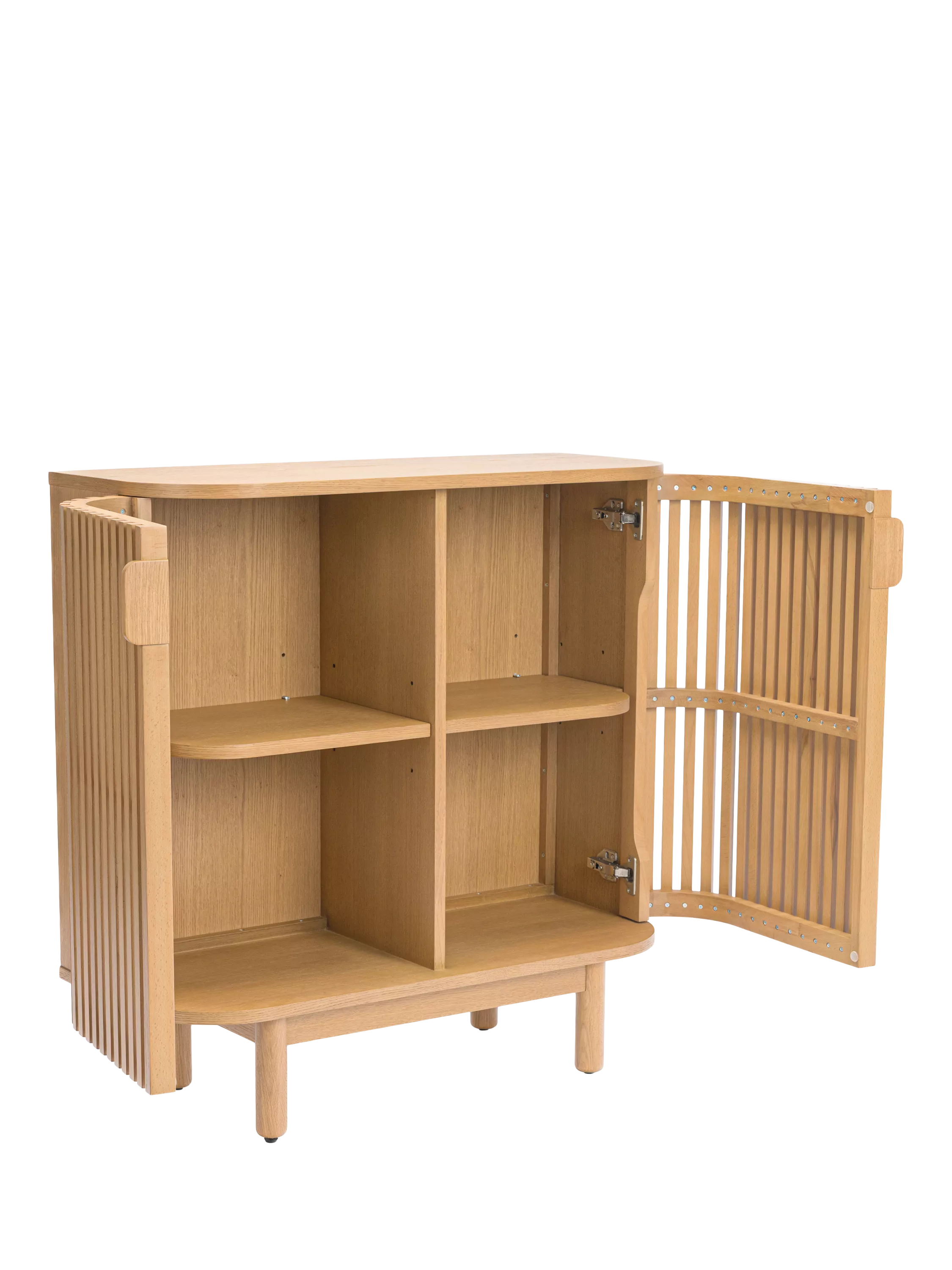 John Lewis Slatted II 2 door cabinet natural oak veneer (British brand)