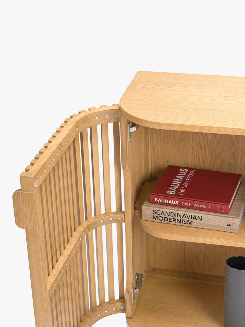 John Lewis Slatted II 2 door cabinet natural oak veneer (British brand)