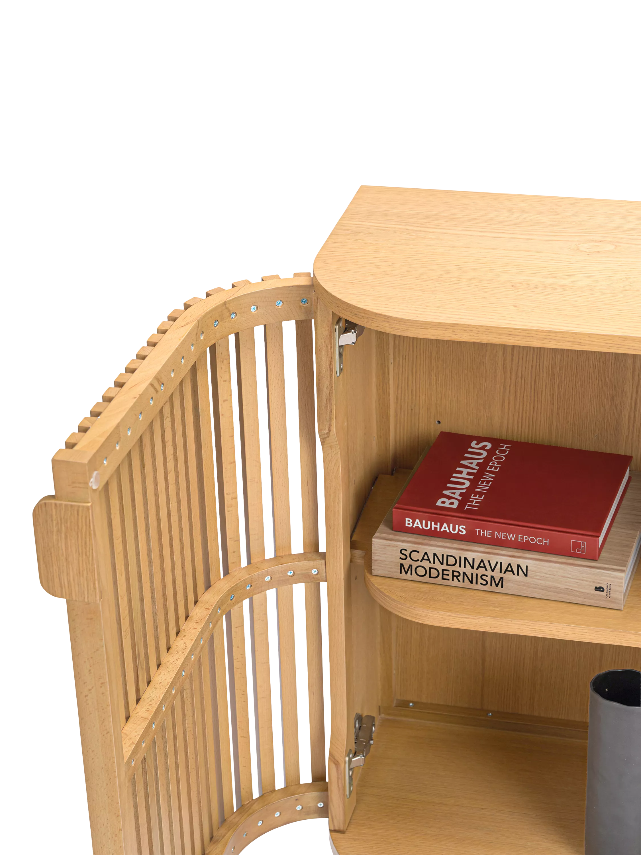 John Lewis Slatted II 2 door cabinet natural oak veneer (British brand)