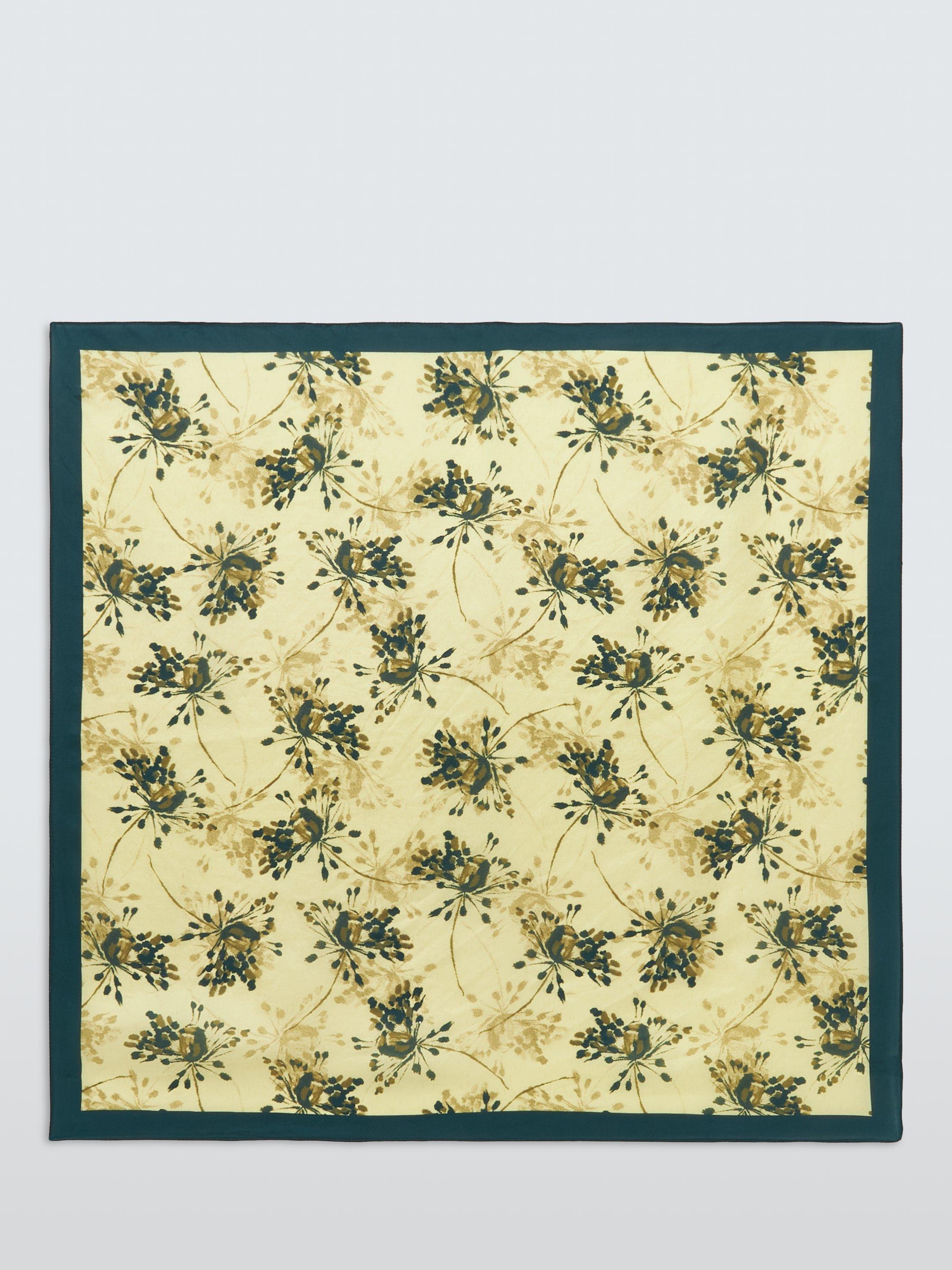 John Lewis floral pure silk square scarf cream multi, UK version