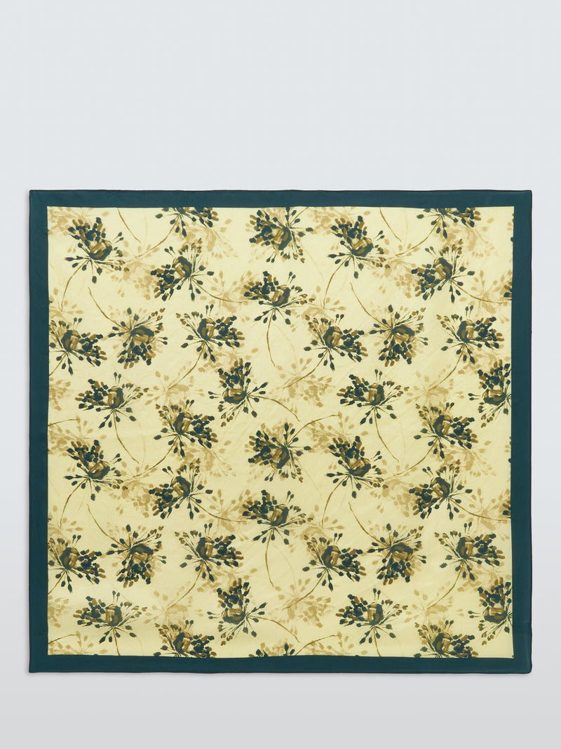 John Lewis floral pure silk square scarf cream multi, UK version