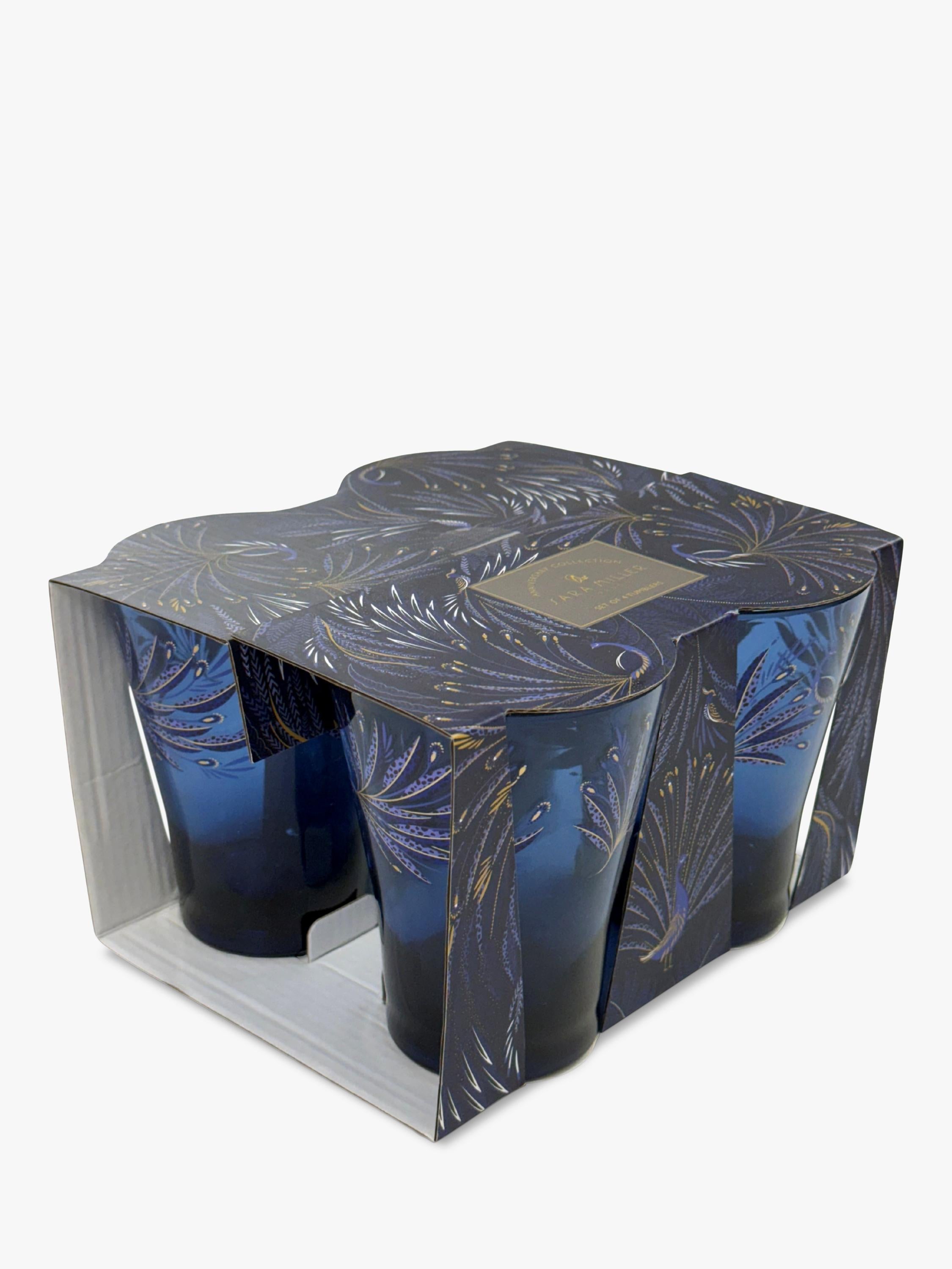 Sara Miller plastic picnic tumblers set of 4 blue - British product