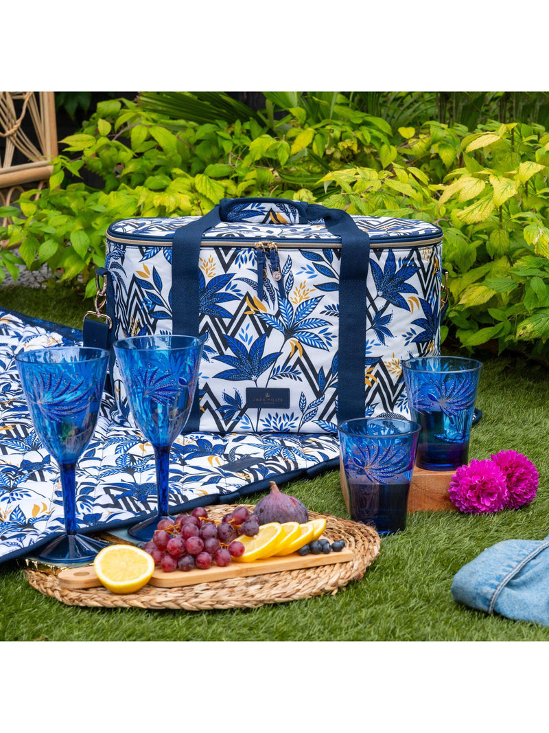 Sara Miller plastic picnic tumblers set of 4 blue - British product