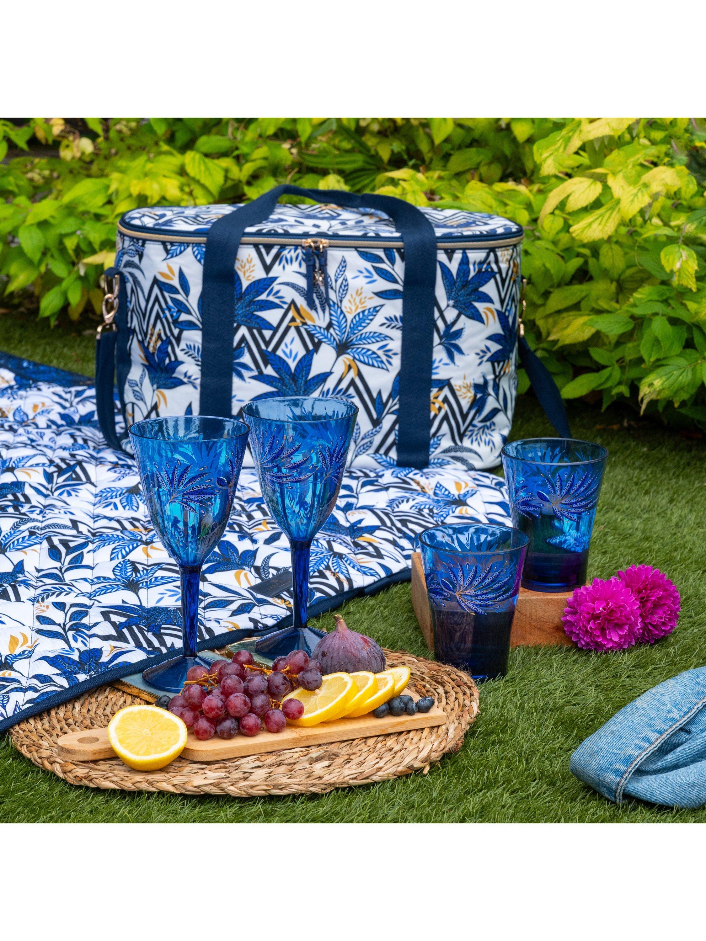 Sara Miller blue anniversary wine glasses set of 4 450ml (British brand)