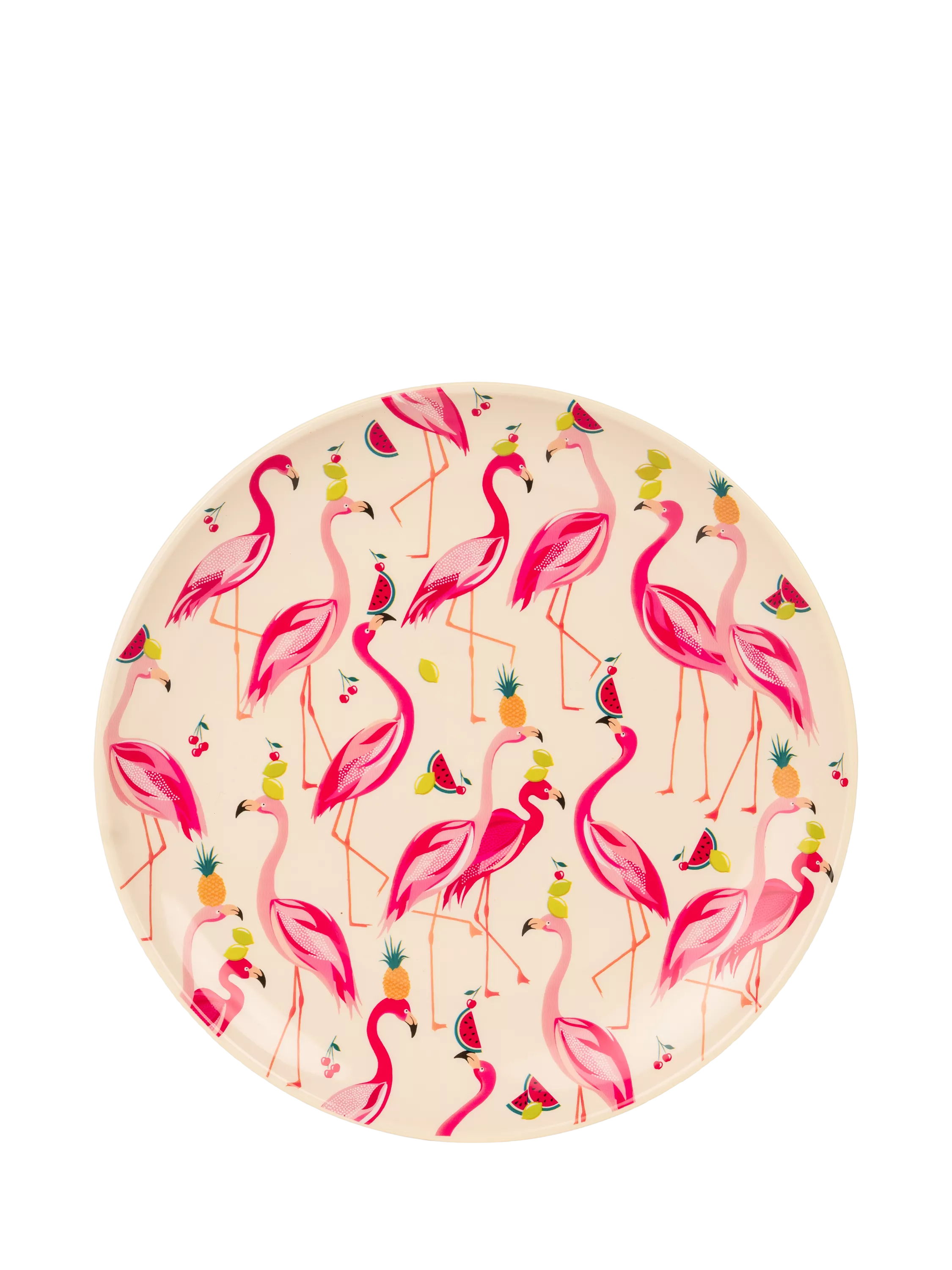 Sara Miller Flamingo plastic picnic dinner plate 25cm, imported from the UK