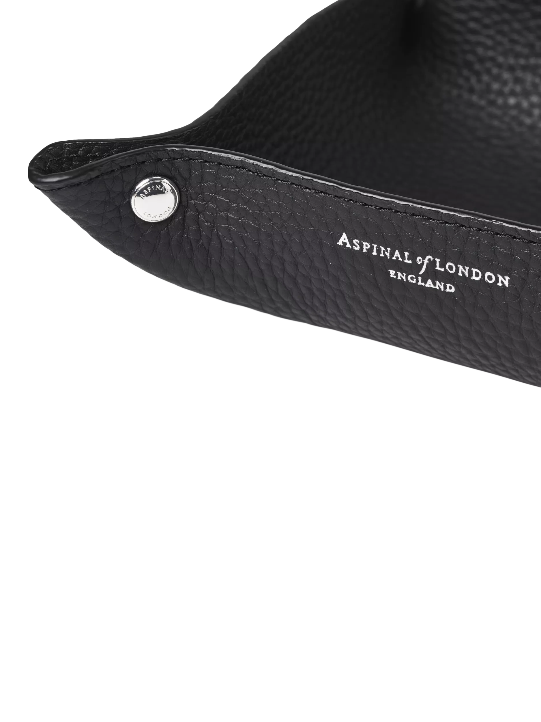 Aspinal of London leather tidy tray medium black, UK version