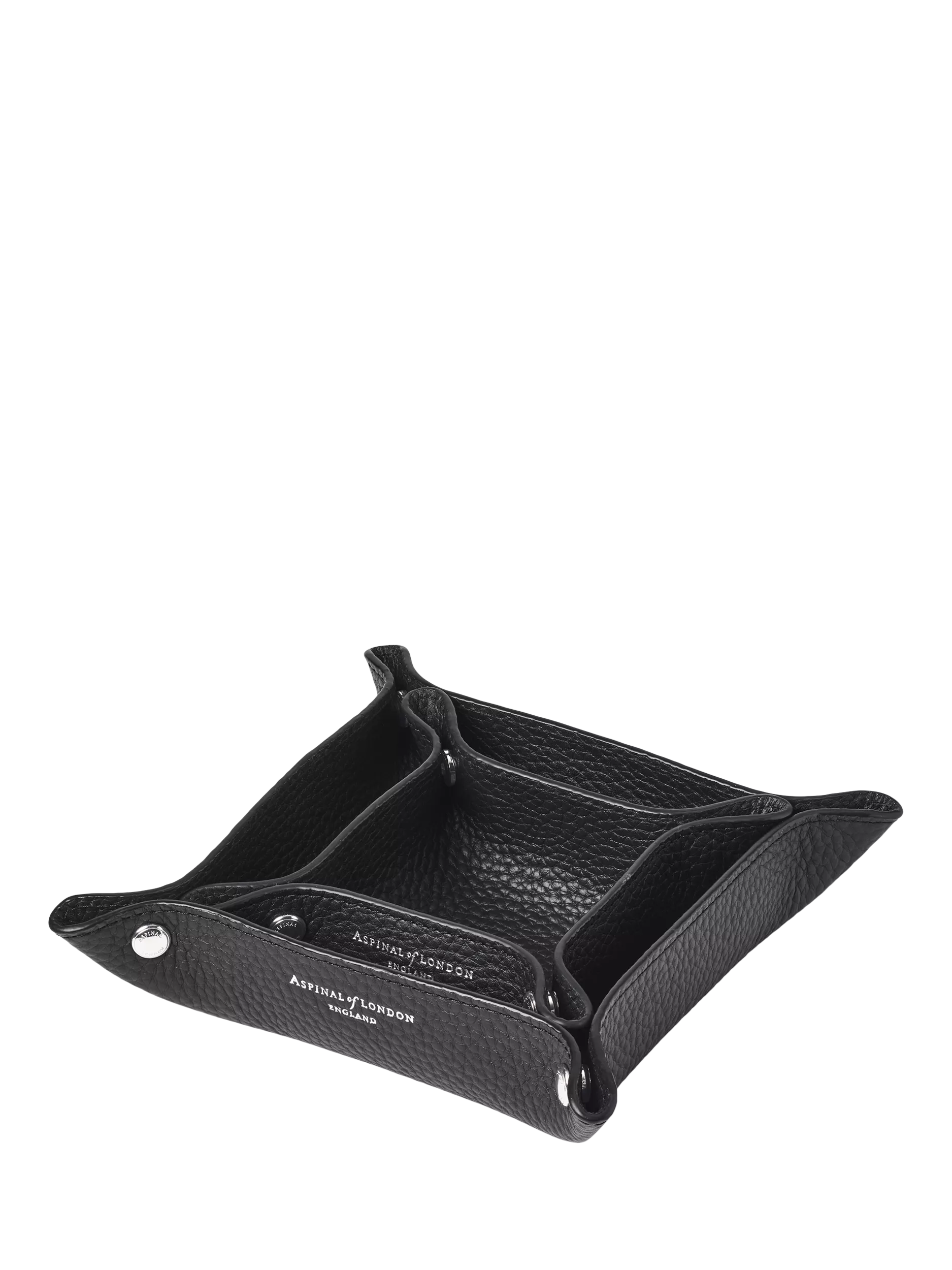 Aspinal of London leather tidy tray medium black, UK version