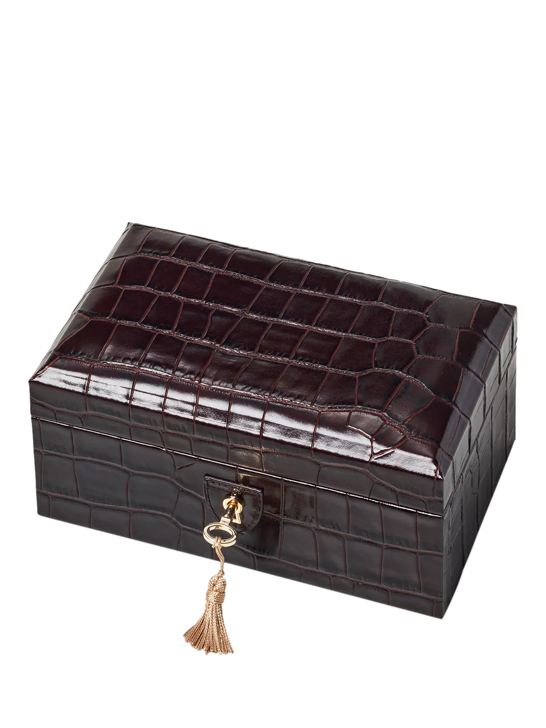 Aspinal of London three-piece leather watch box in Amazon Brown (British brand)