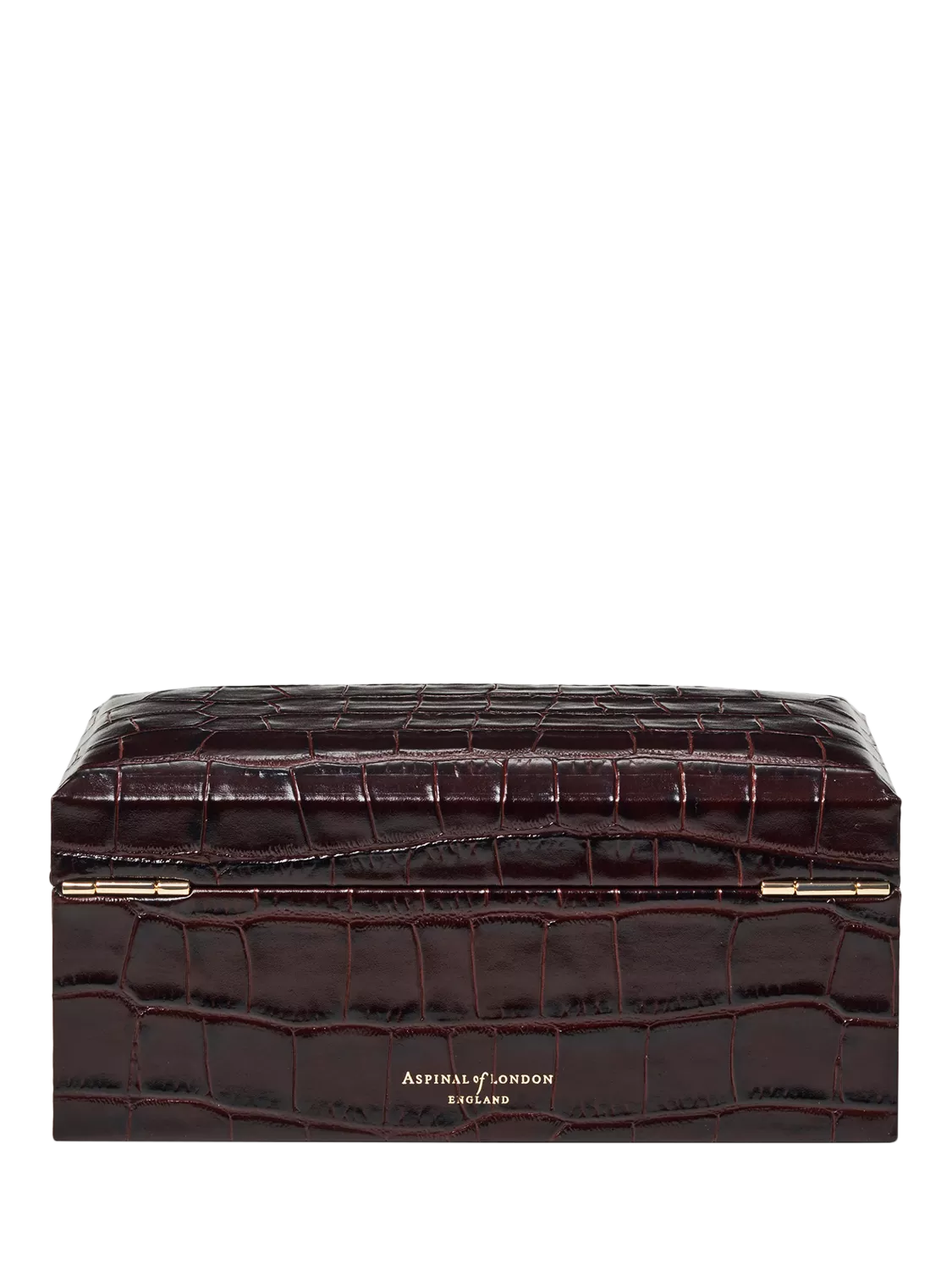 Aspinal of London three-piece leather watch box in Amazon Brown (British brand)