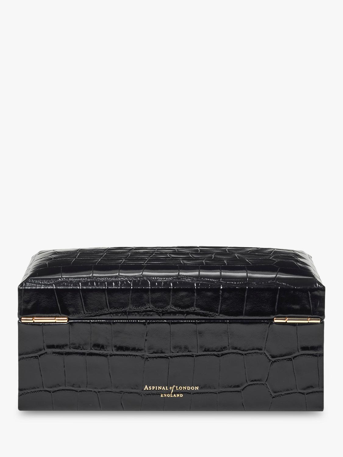 Aspinal of London three piece watch box black, imported from the UK