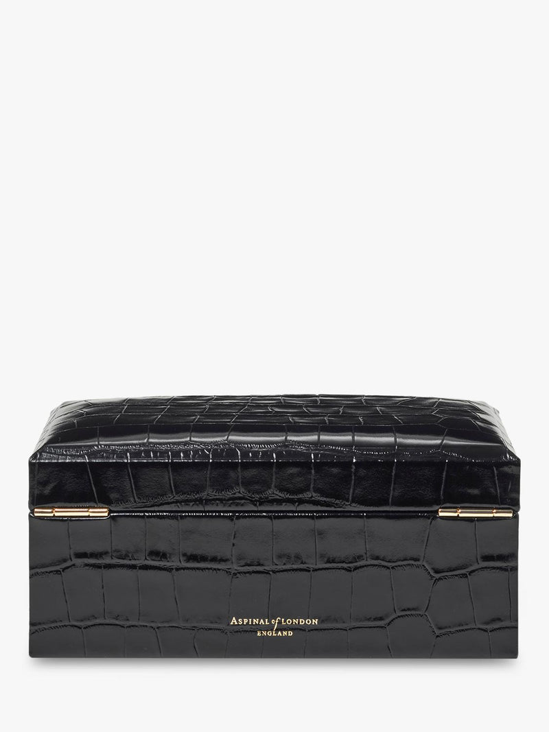 Aspinal of London three piece watch box black, imported from the UK