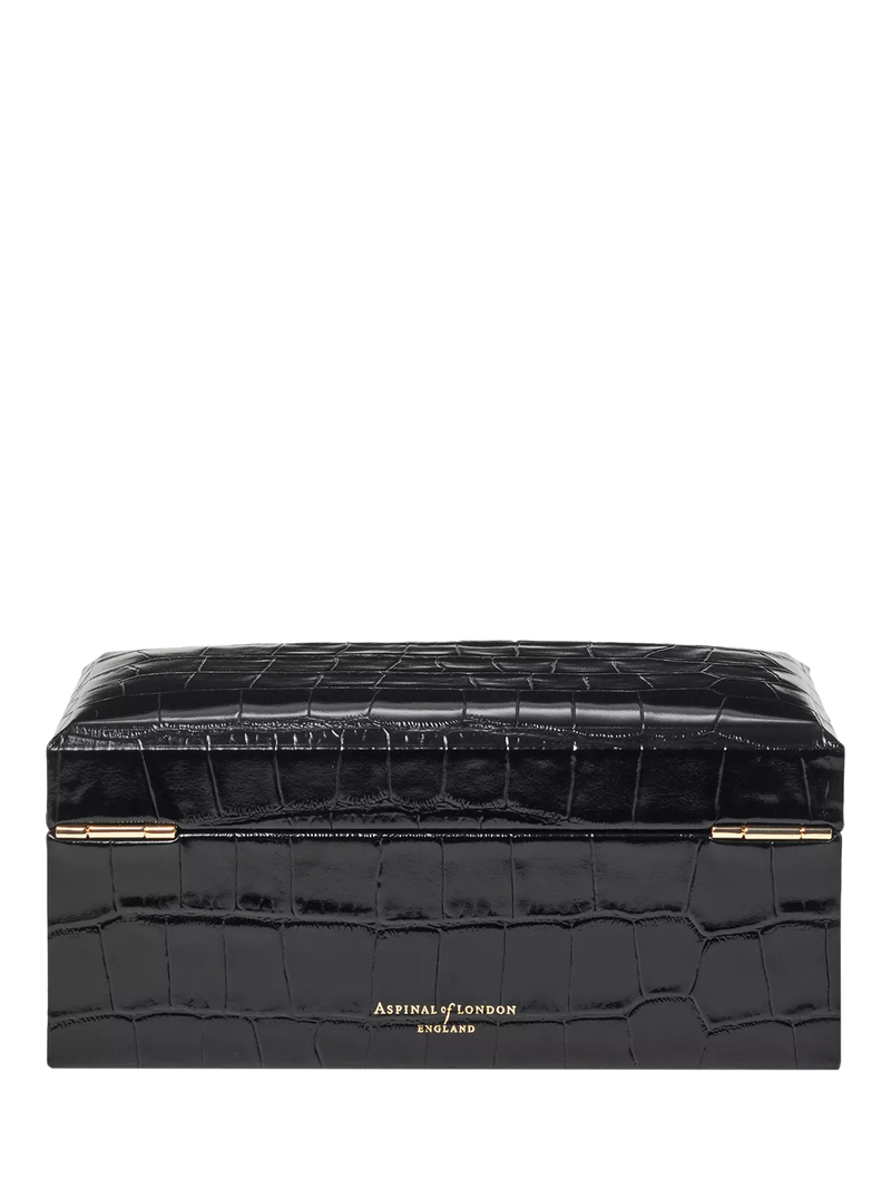 Aspinal of London three piece watch box black, imported from the UK