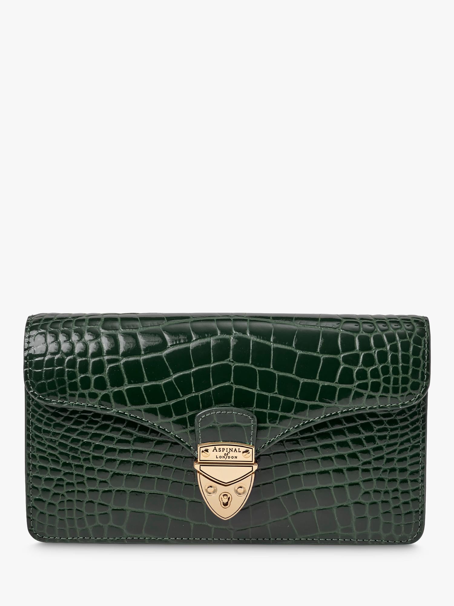 Aspinal of London Mayfair leather clutch bag, imported from the UK