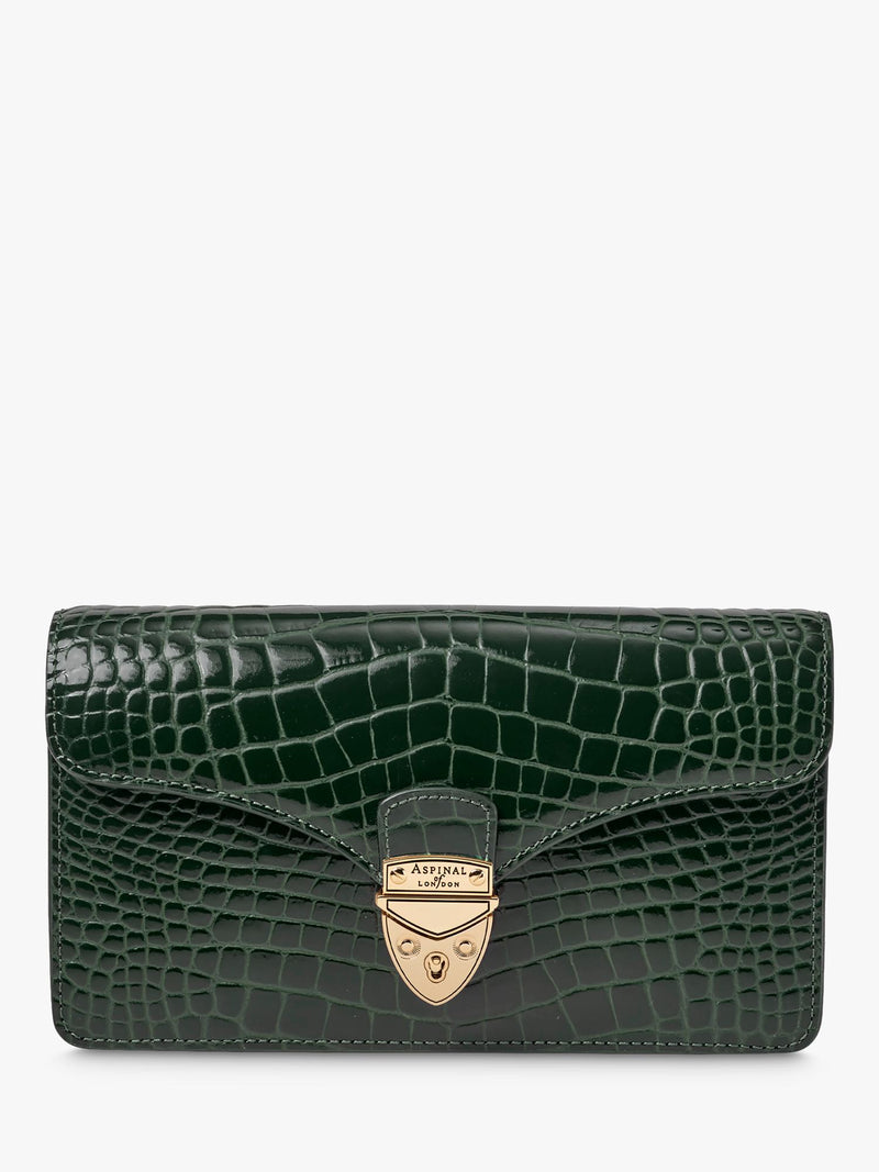 Aspinal of London Mayfair leather clutch bag, imported from the UK