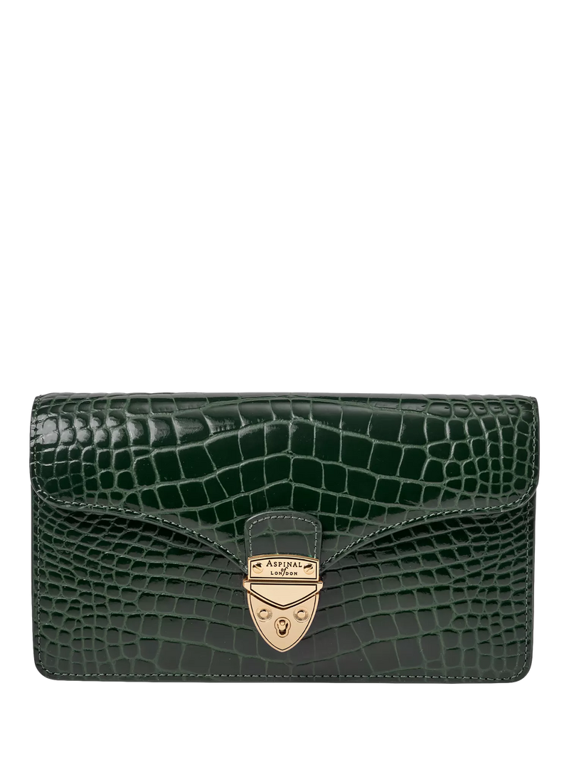 Aspinal of London Mayfair leather clutch bag, imported from the UK