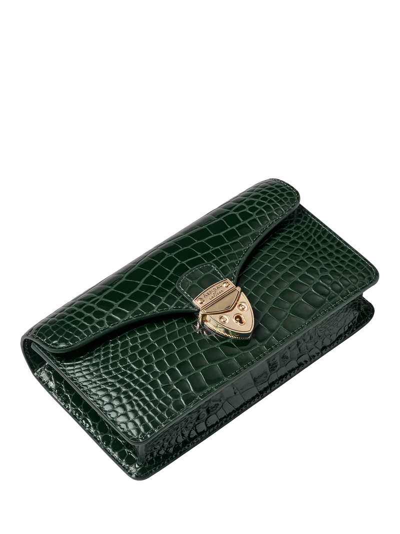 Aspinal of London Mayfair leather clutch bag, imported from the UK