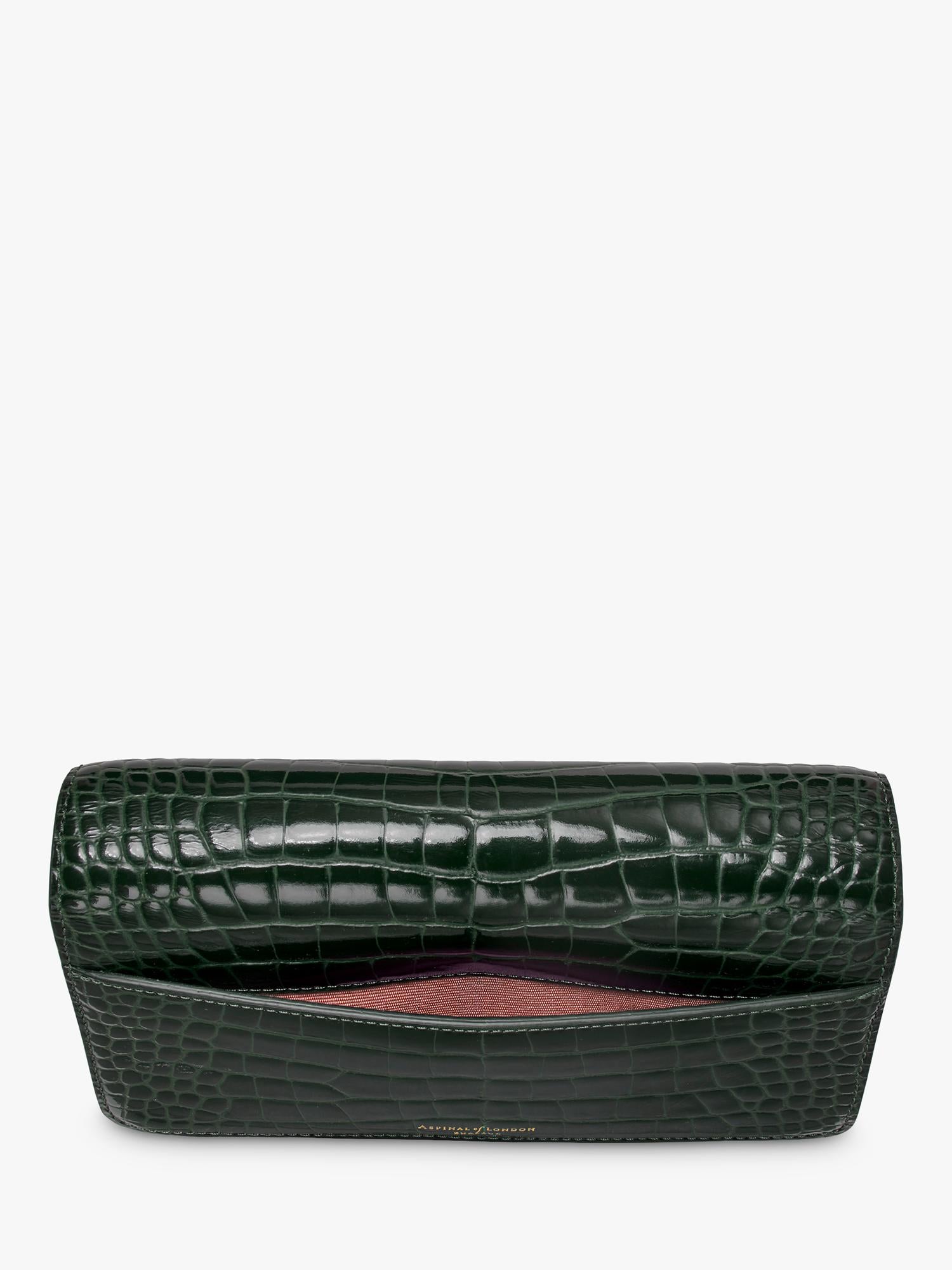 Aspinal of London Mayfair leather clutch bag, imported from the UK