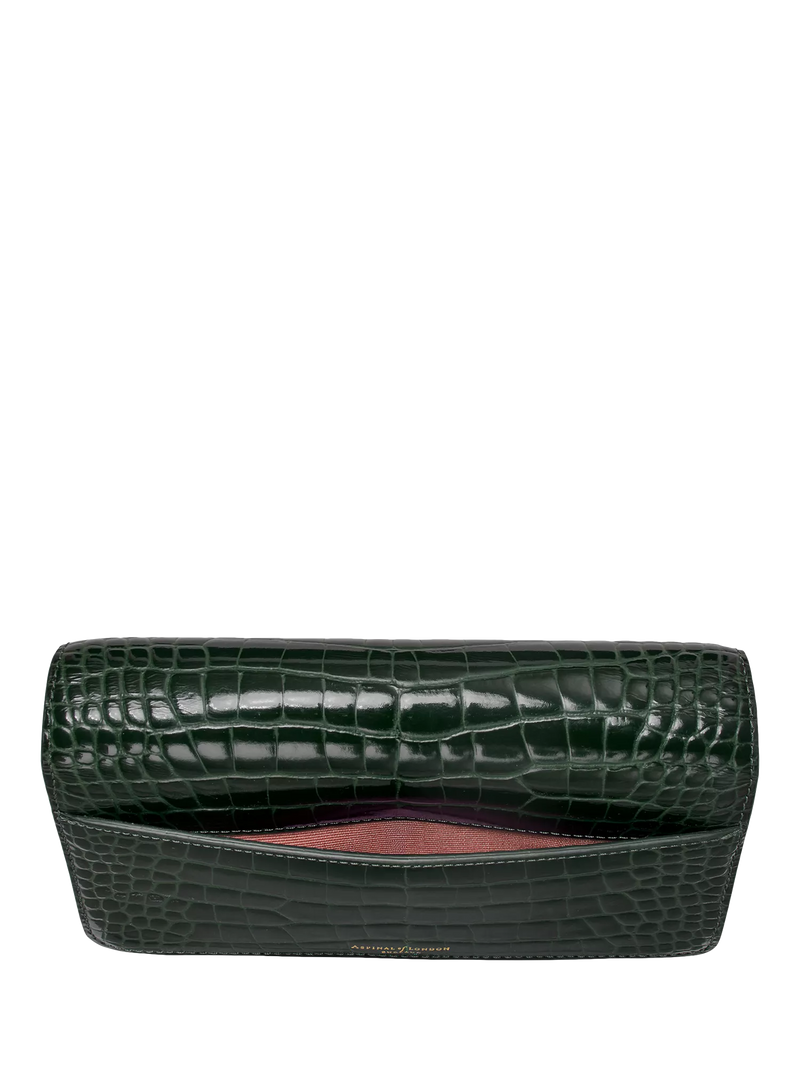 Aspinal of London Mayfair leather clutch bag, imported from the UK