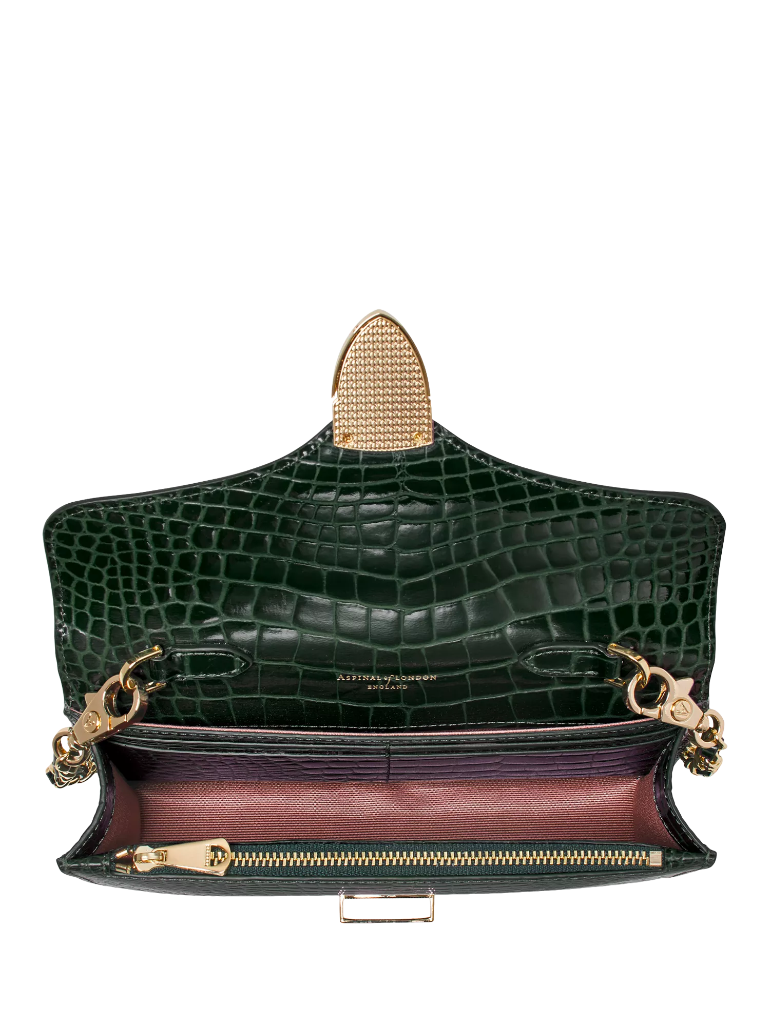 Aspinal of London Mayfair leather clutch bag, imported from the UK