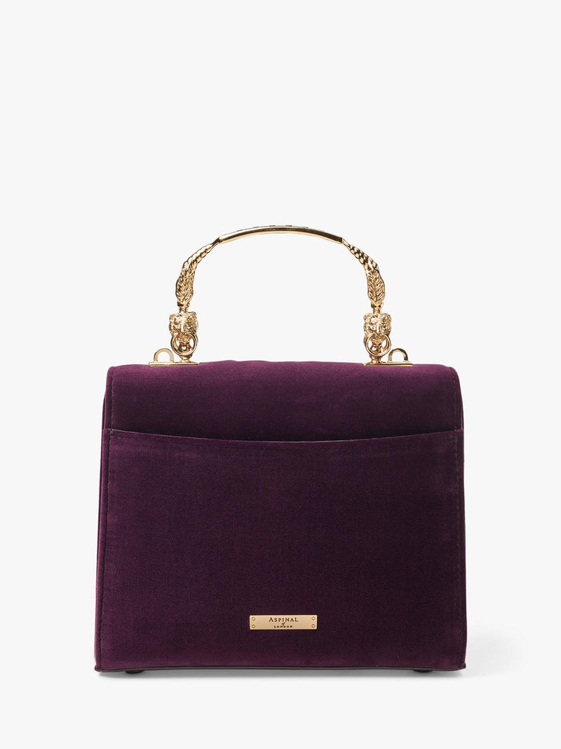 Aspinal of London cross body bag Mayfair velvet cassis (British brand)