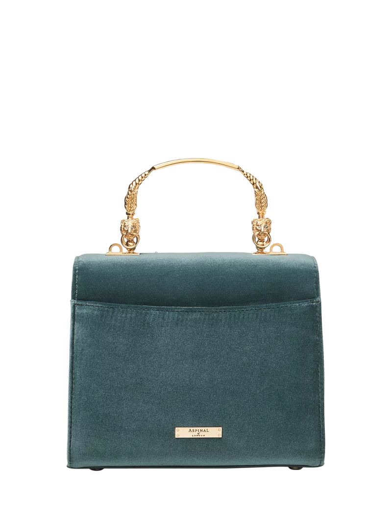 Aspinal of London velvet cross body bag peacock (British brand)