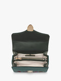 Aspinal of London velvet cross body bag peacock (British brand)