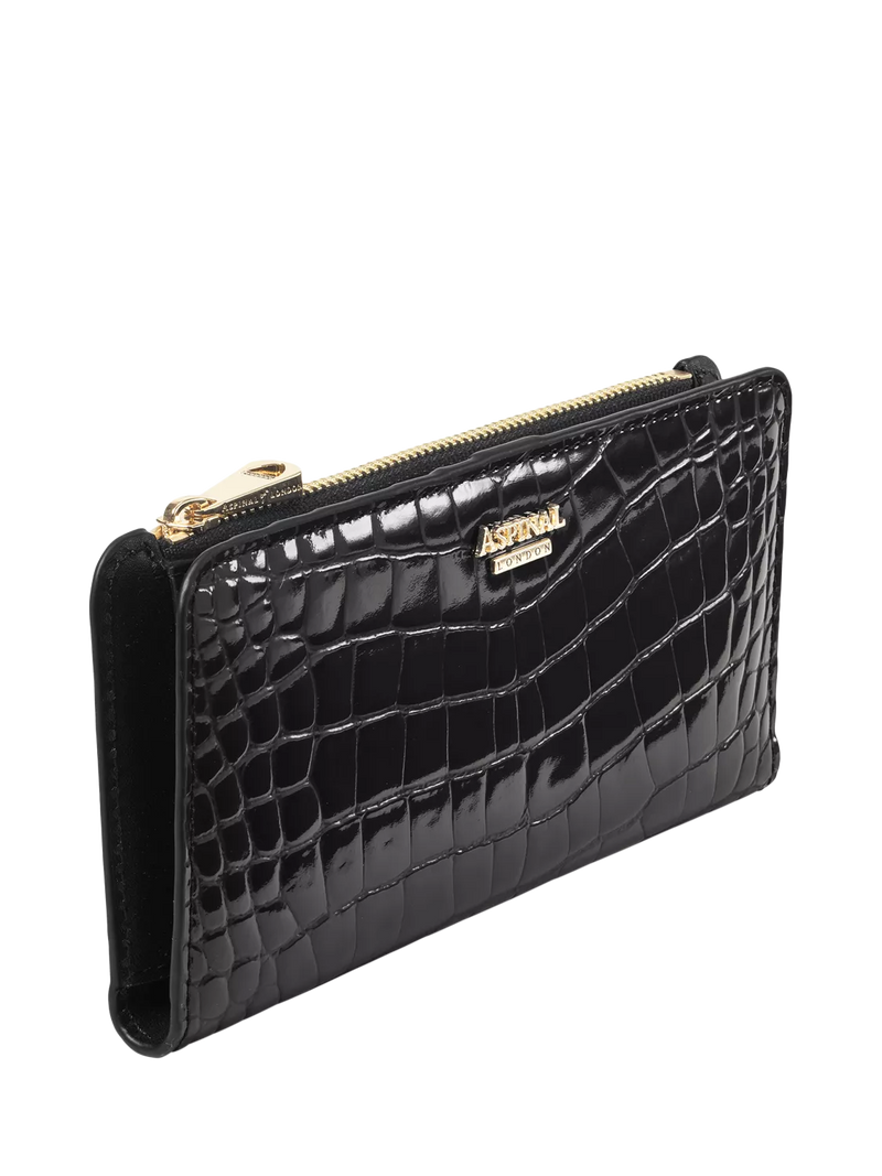 Aspinal of London Mayfair wallet in black, imported from the UK
