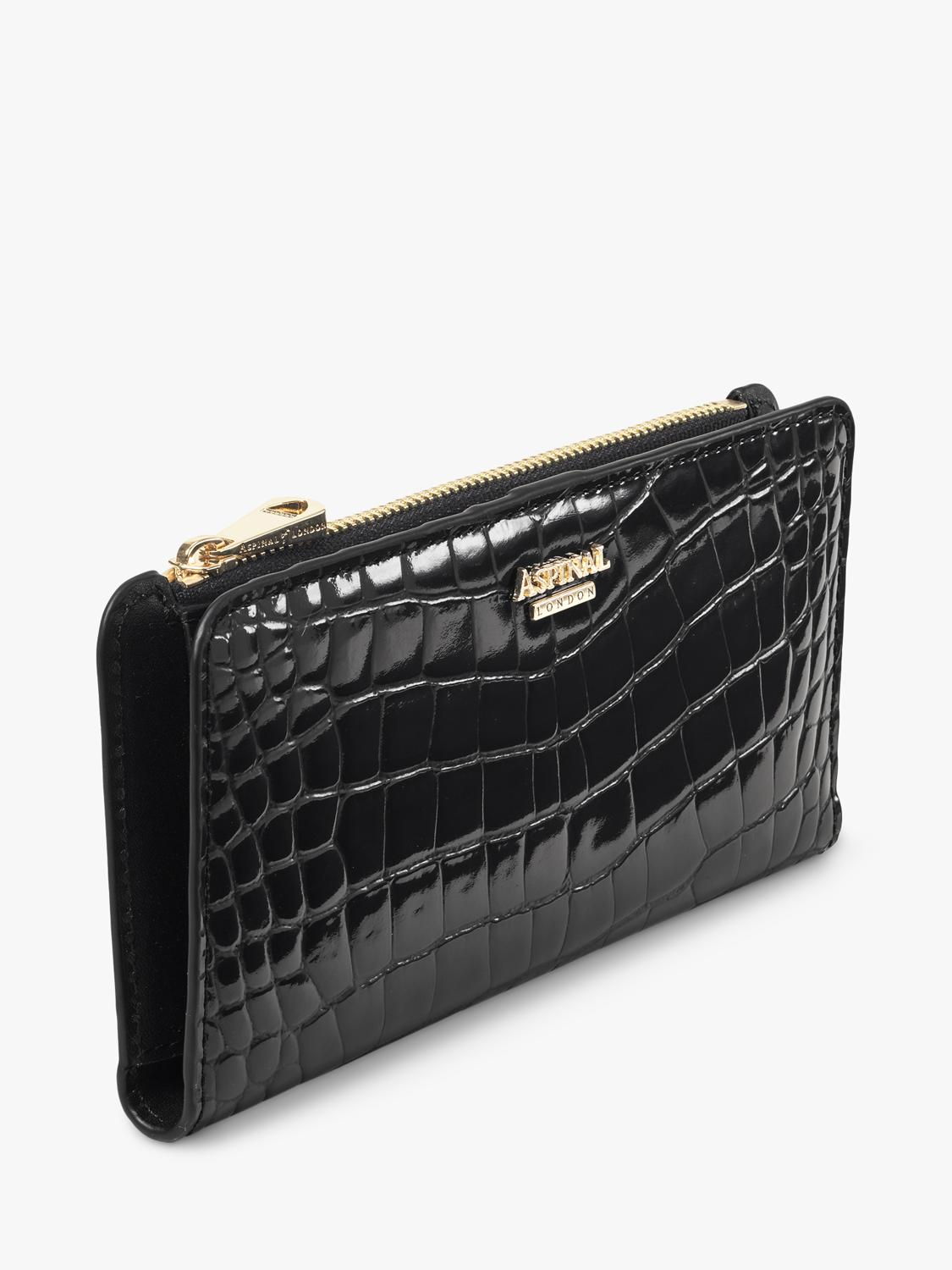 Aspinal of London Mayfair wallet in black, imported from the UK
