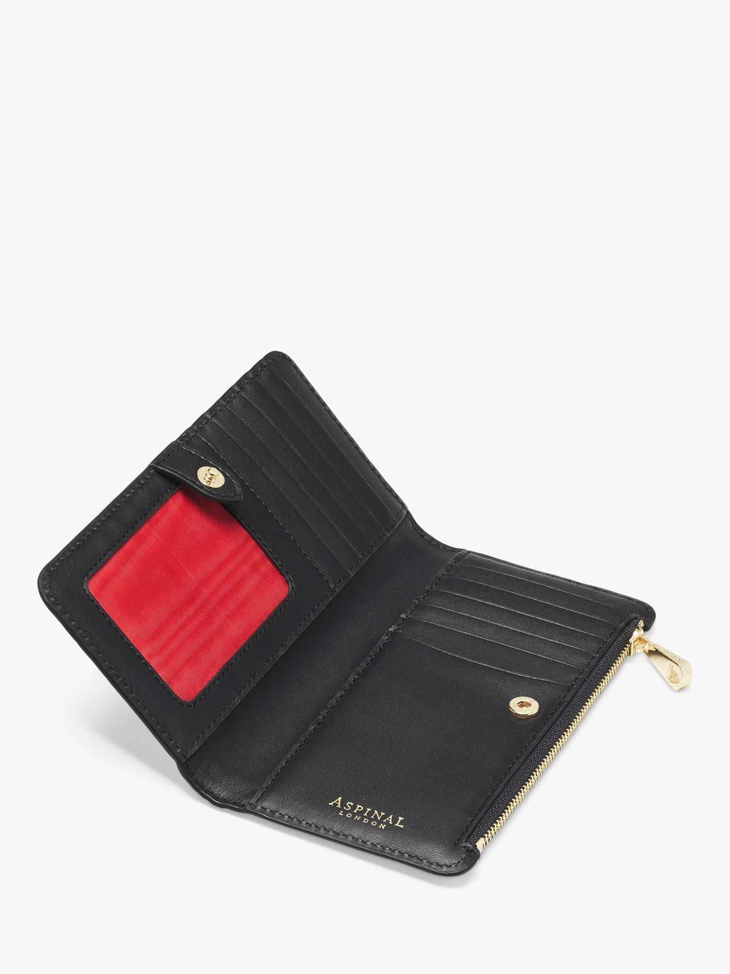 Aspinal of London Mayfair wallet in black, imported from the UK