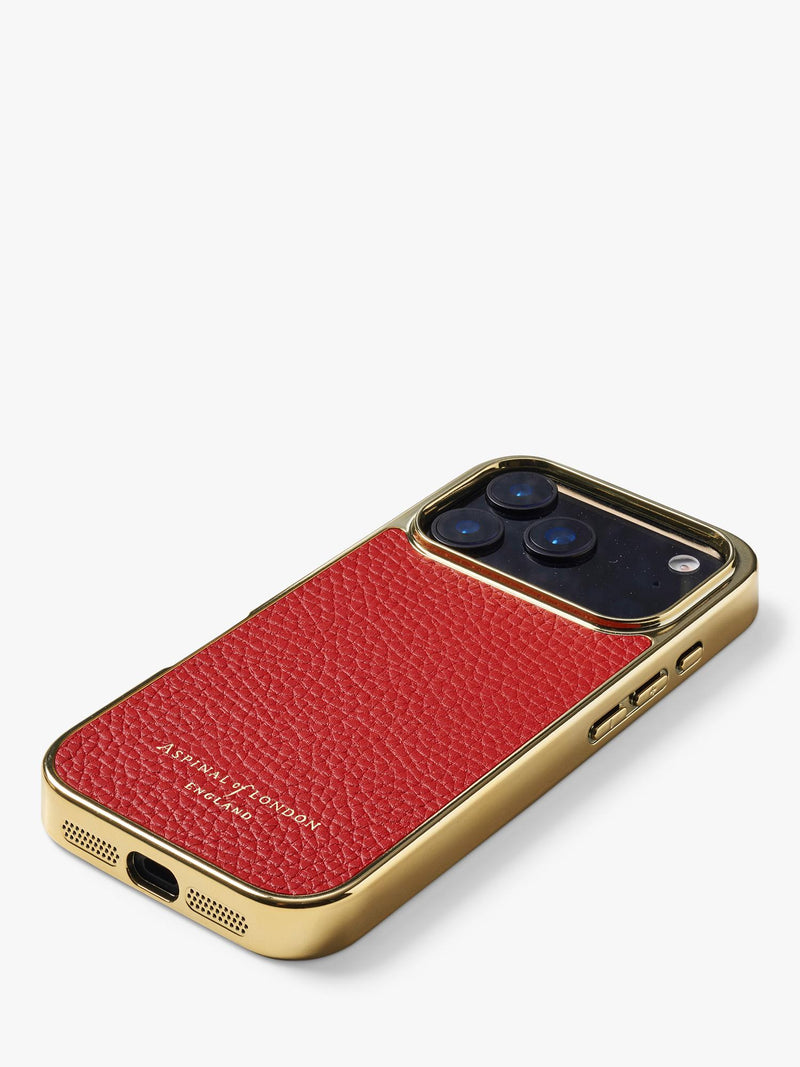 Aspinal of London Cardinalred leather case for iPhone 17 Pro, British brand
