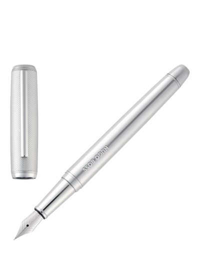 John Lewis HUGO BOSS Pace Fountain Pen, Chrome- Buy online at McGrocer