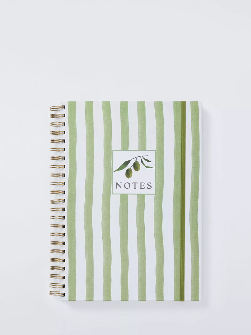 John Lewis A4 Olive Notebook, Green