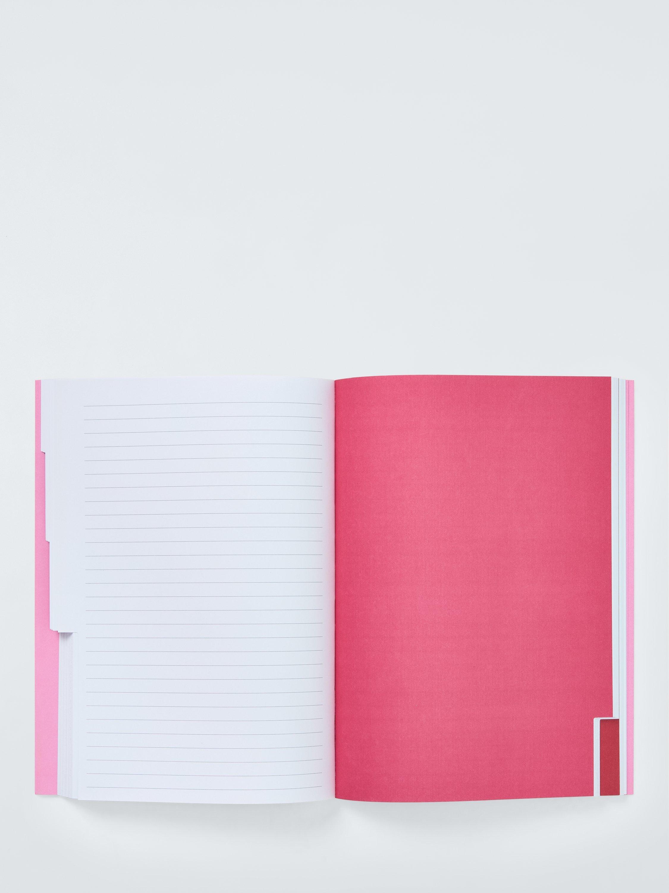 John Lewis B5 Stripe Bow Organiser in pink (British brand)