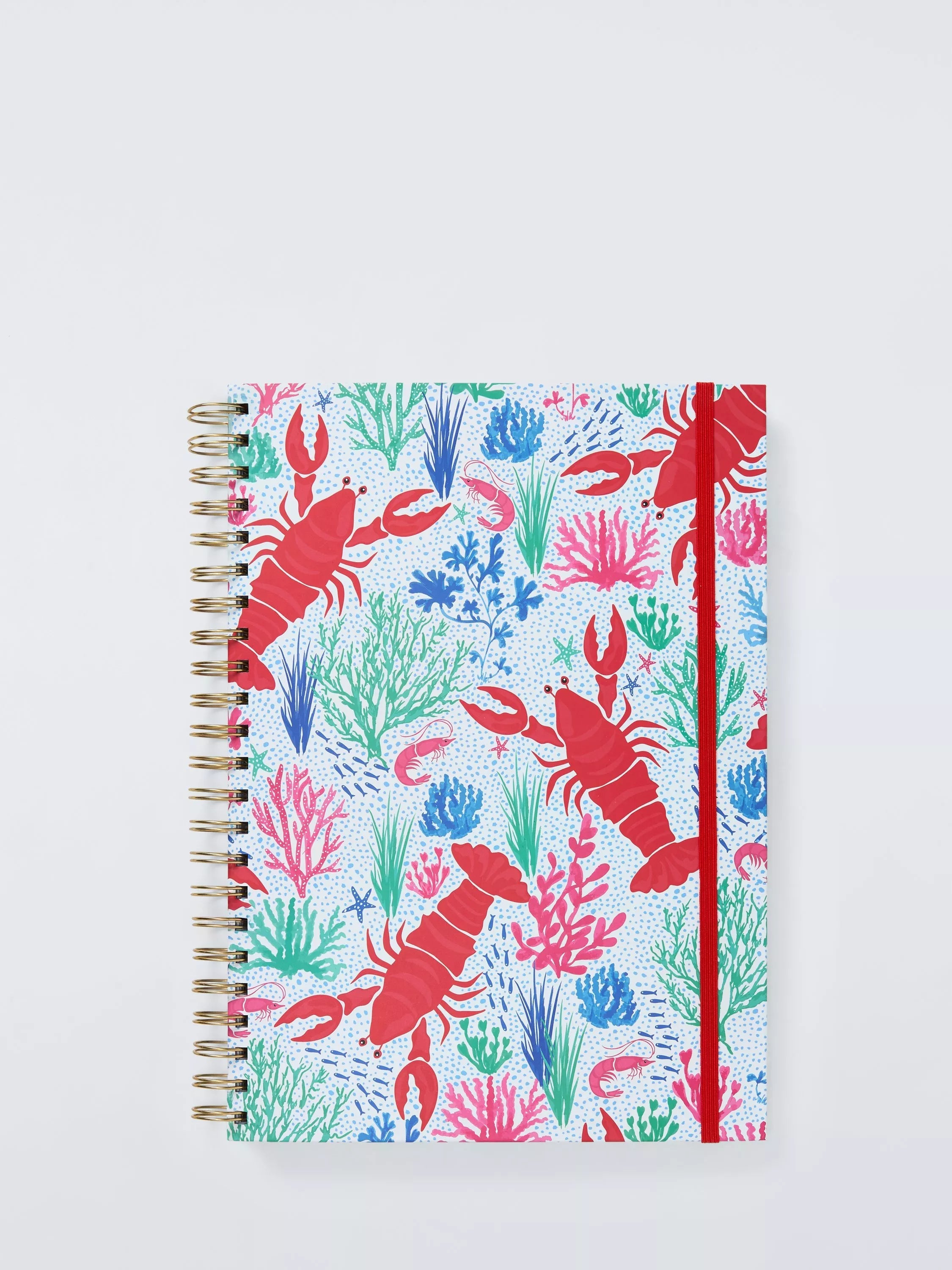John Lewis A4 notebook sealife print red, imported from the UK