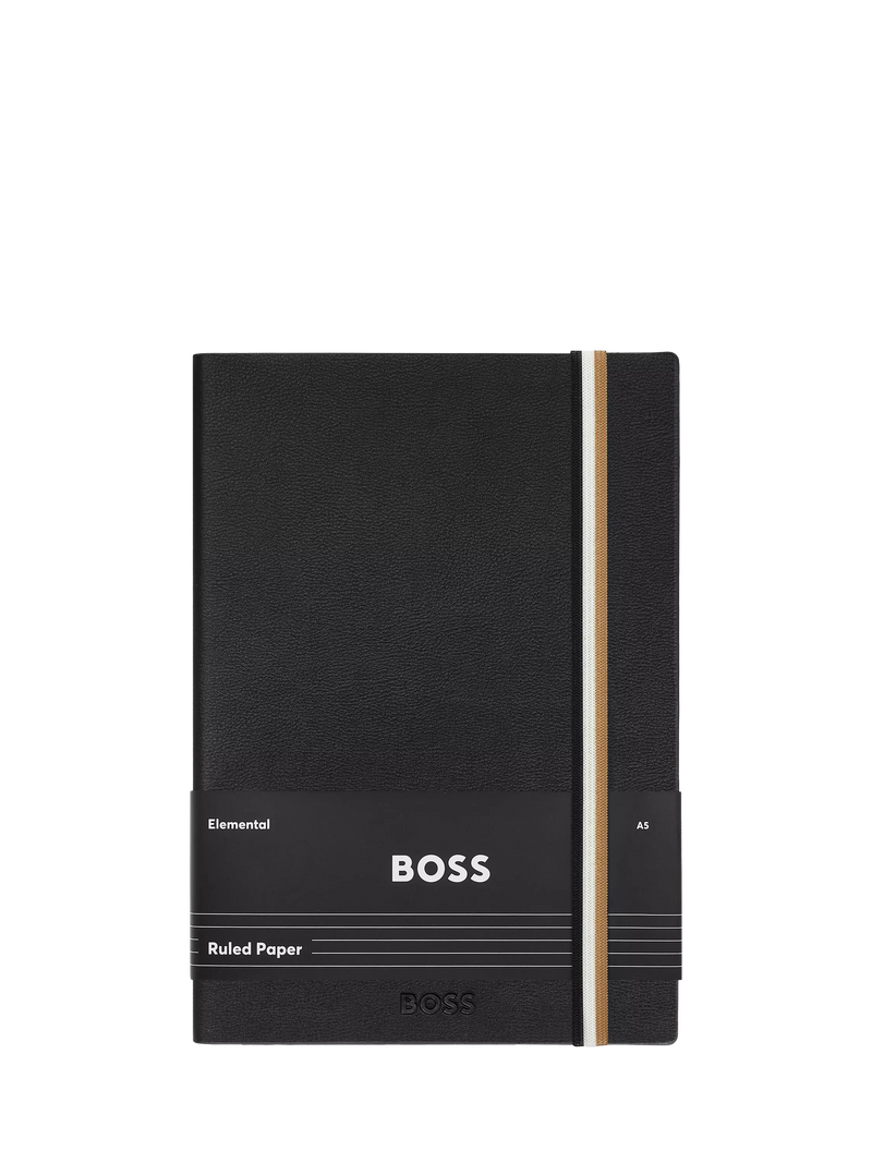 HUGO BOSS Iconic A5 Lined Notebook black, UK version