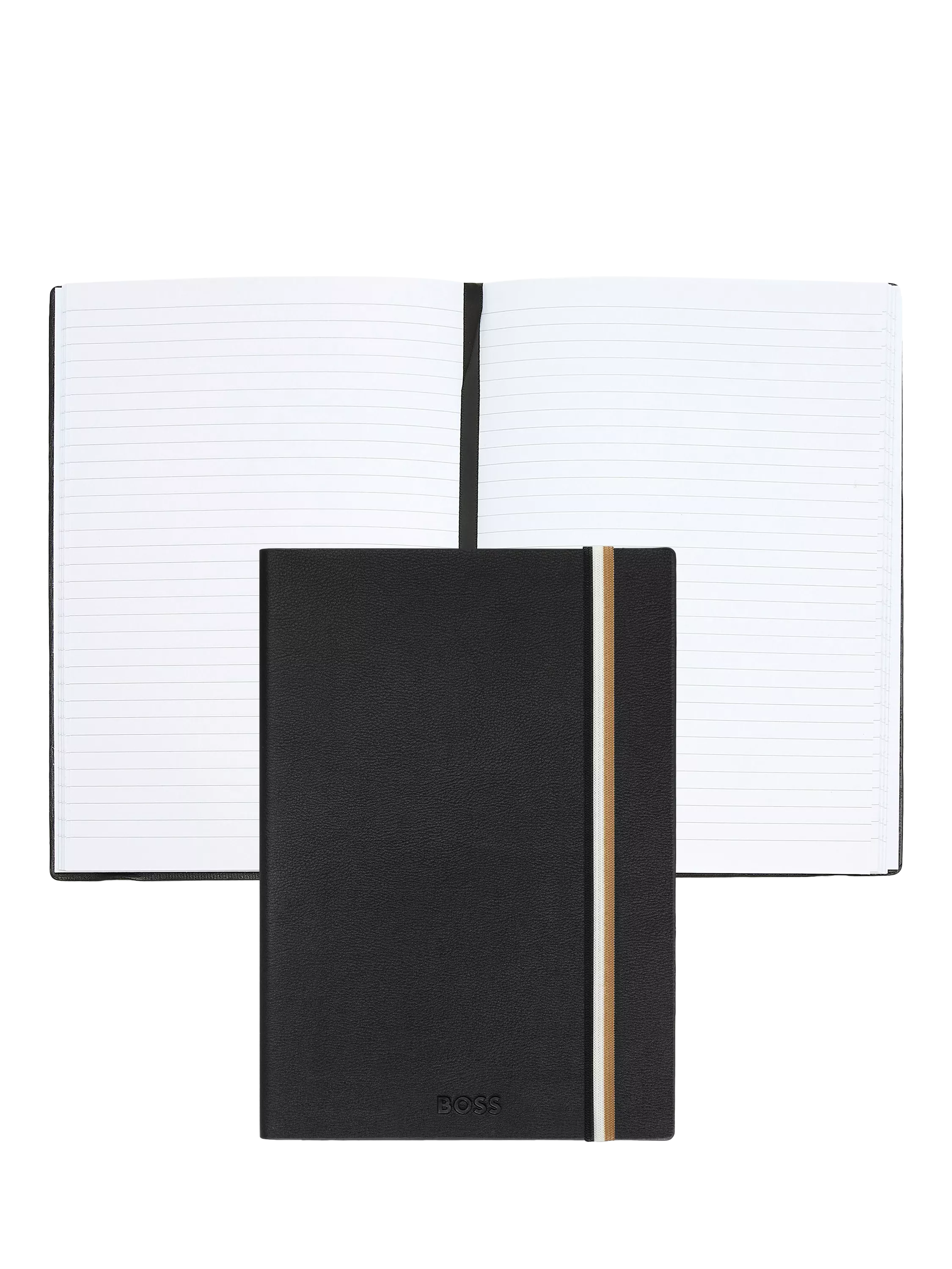 HUGO BOSS Iconic A5 Lined Notebook black, UK version