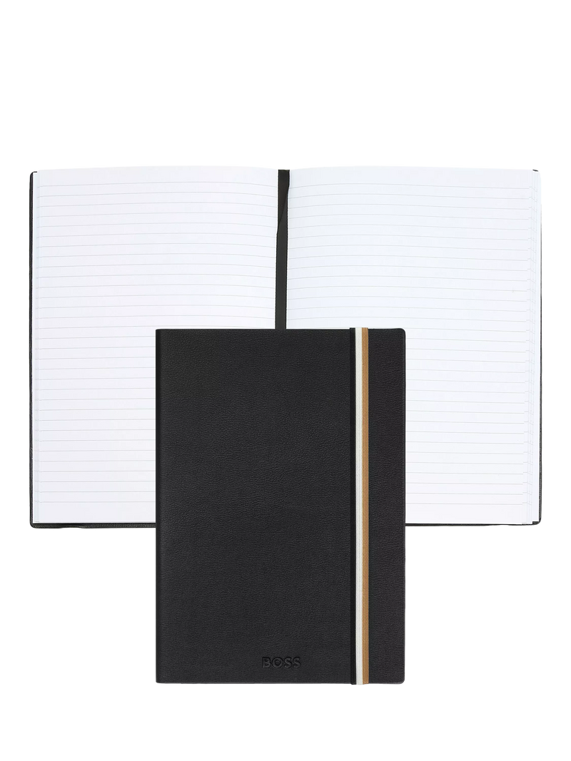 HUGO BOSS Iconic A5 Lined Notebook black, UK version