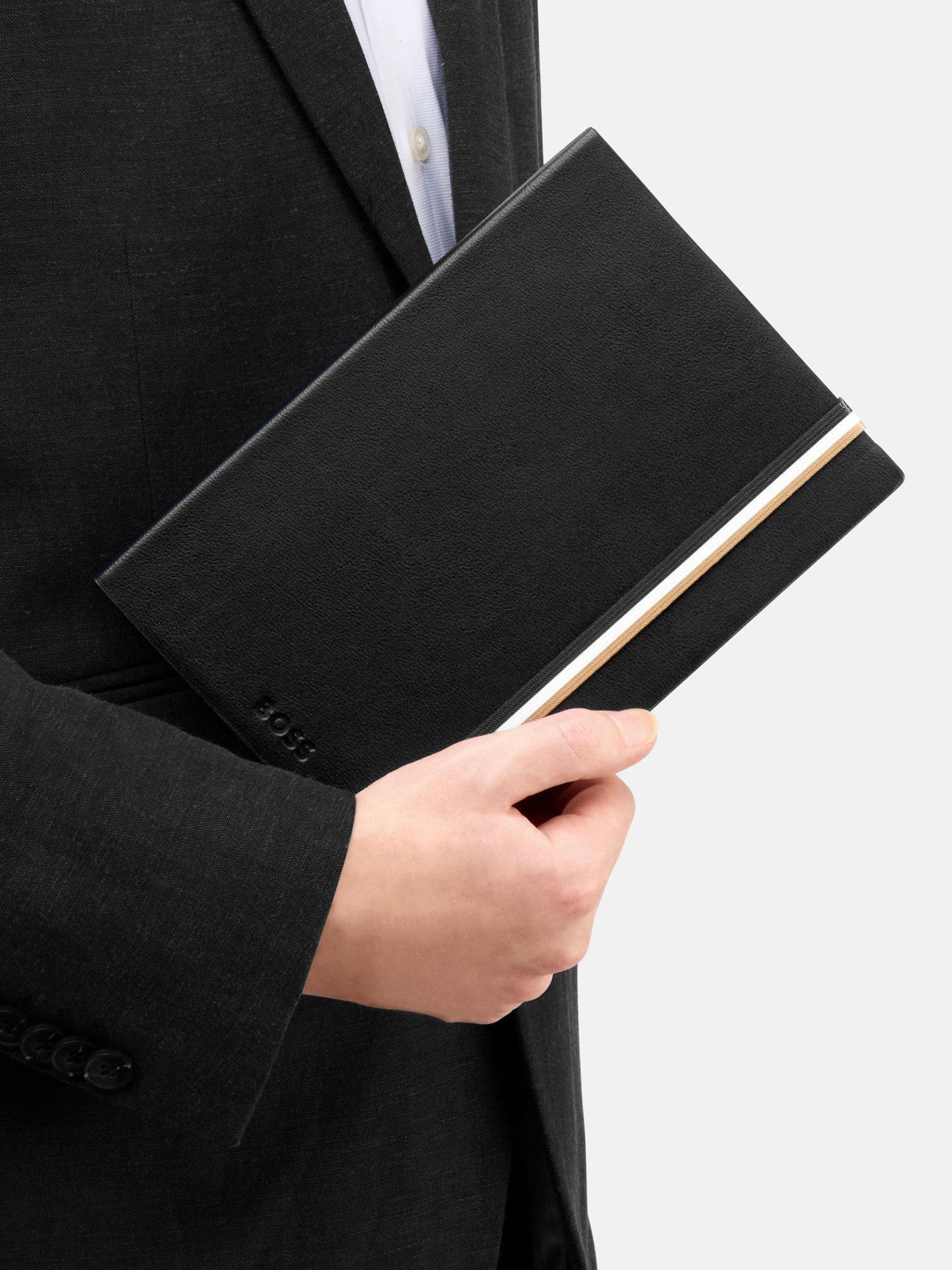 HUGO BOSS Iconic A5 Lined Notebook black, UK version