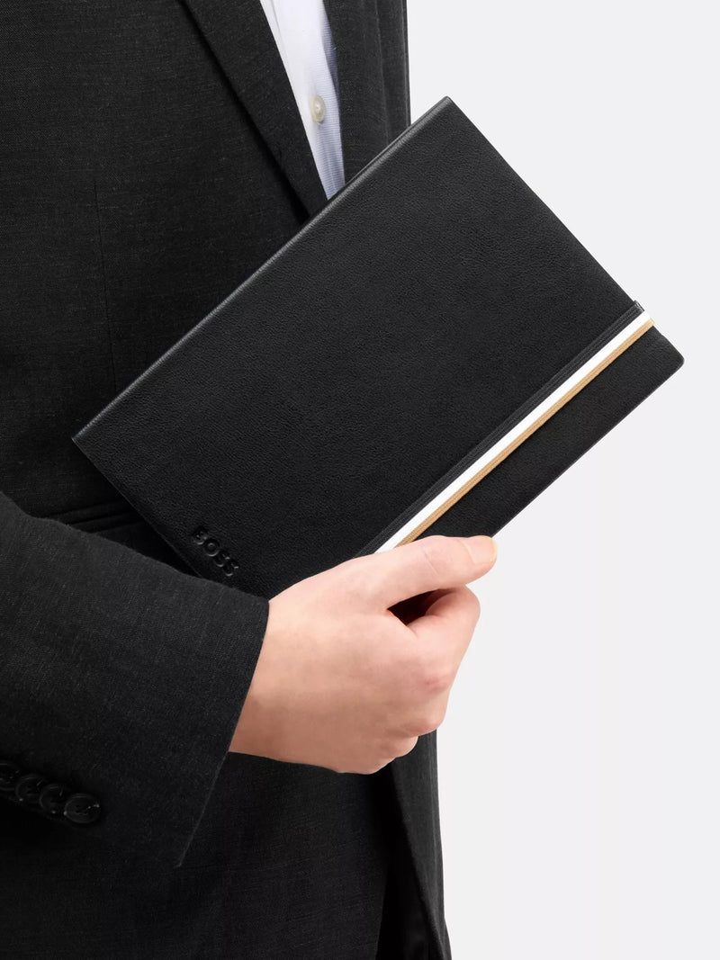 HUGO BOSS Iconic A5 Lined Notebook black, UK version